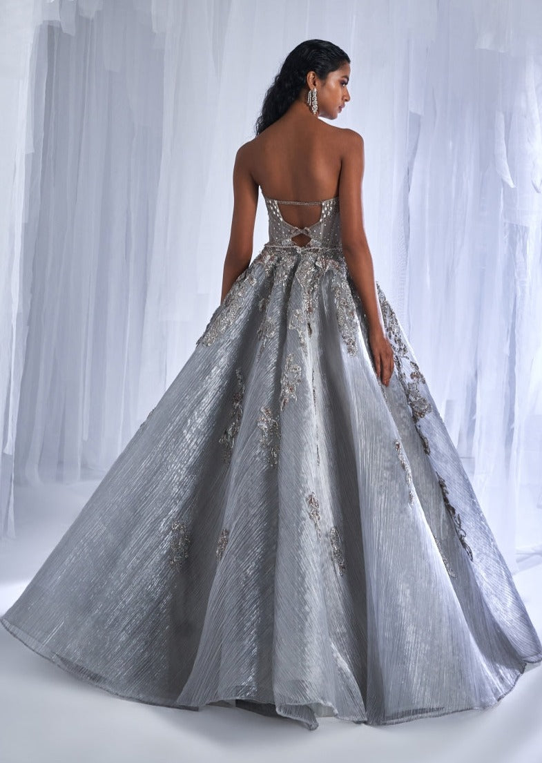 Nobeika Organza Tissue Pleated Gown