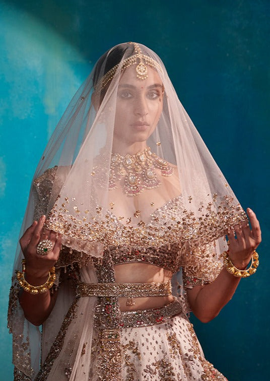 Maya Heavenly Pink Paisley Bridal Lehenga Set