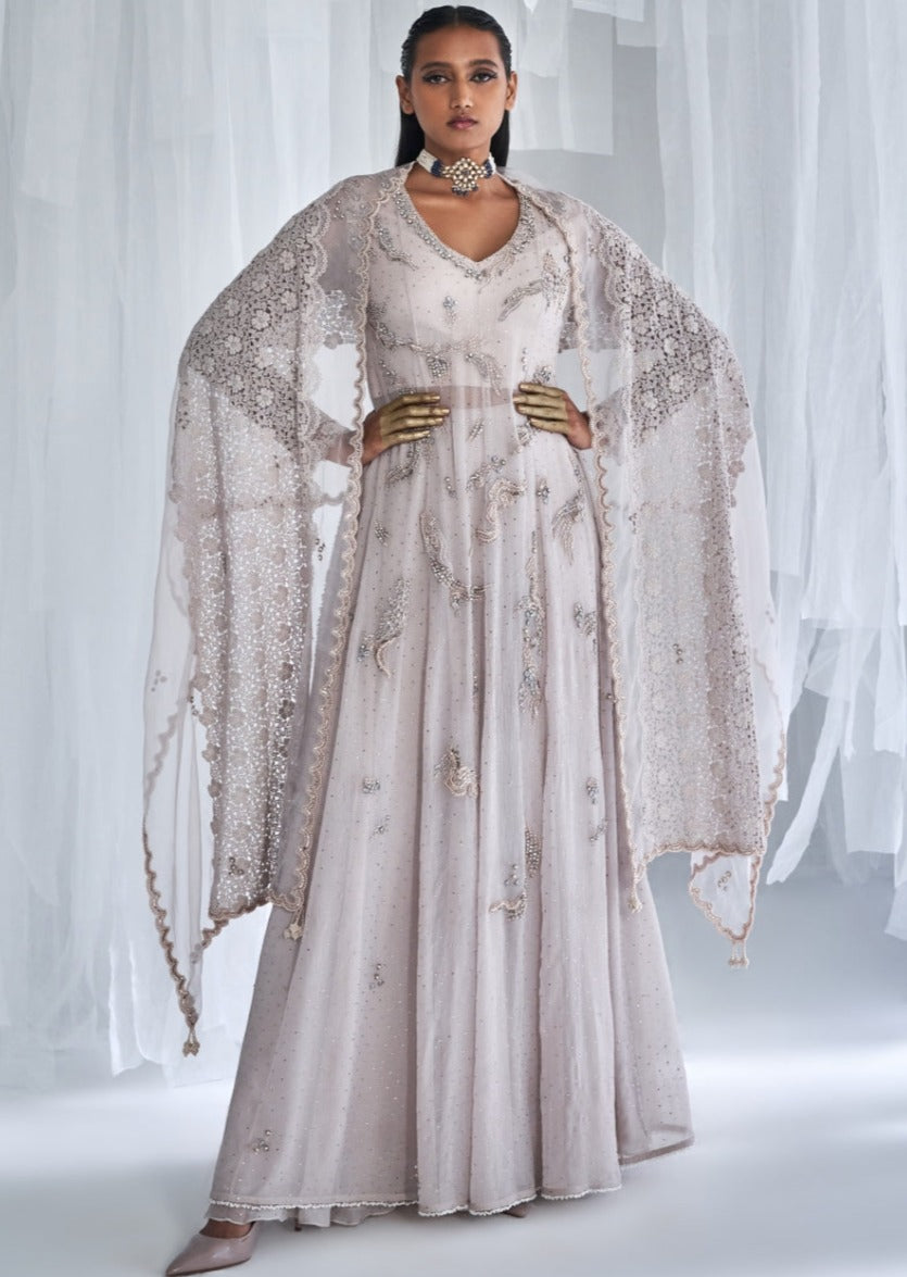Nova Chiffon Kamdani Kurta Set