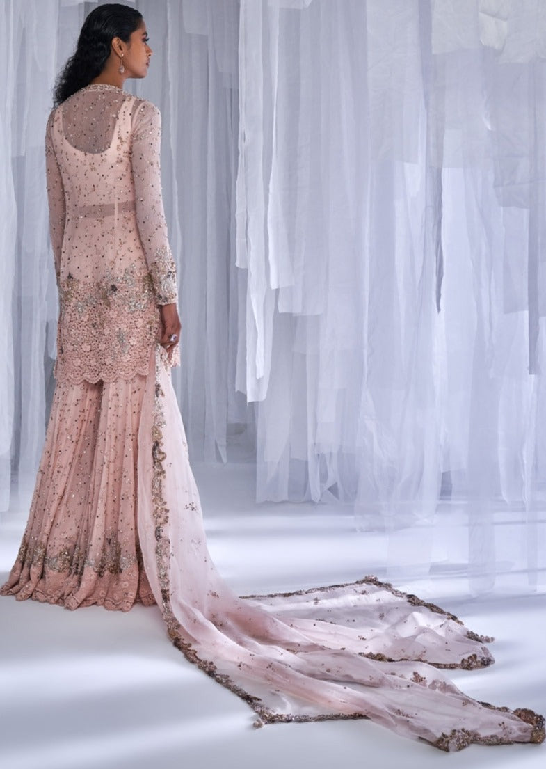 Oia Chiffon Kurta And Sharara Set