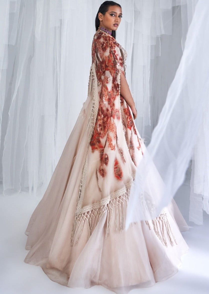 Pixie Ivory Organza Lehenga Set