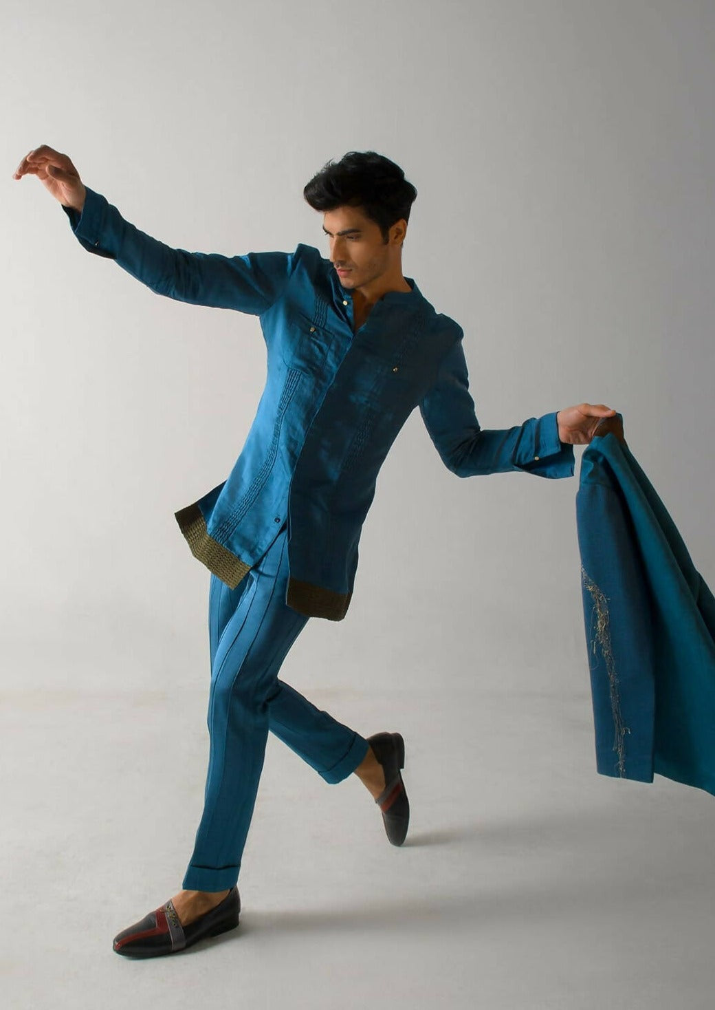 Teal Guitar Blazer Set