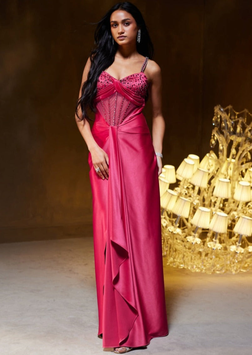 tiara satin dress PERLA