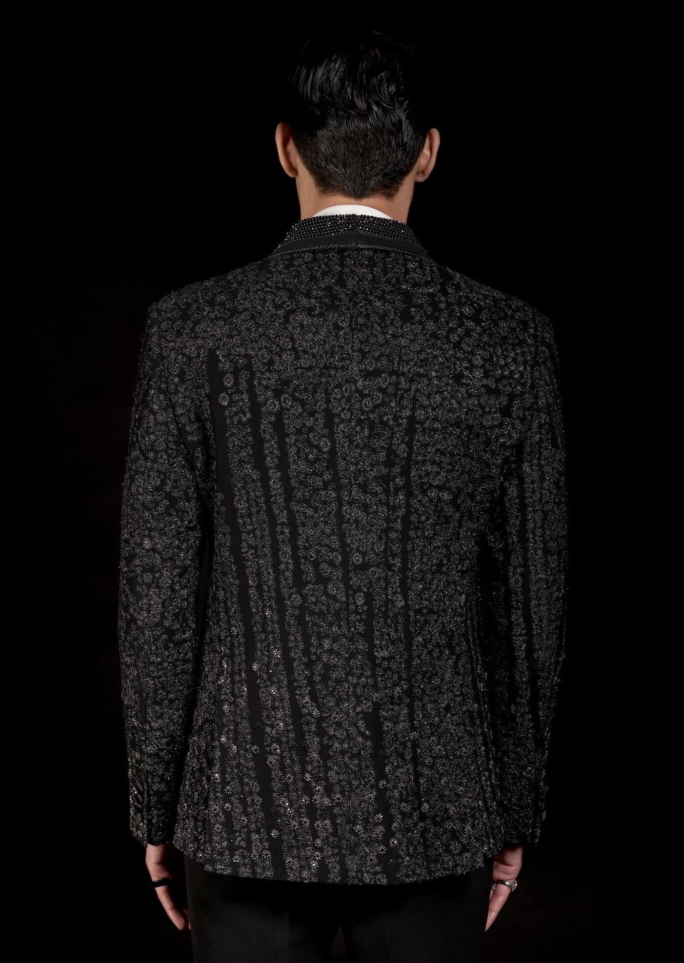 Black Noir Glitch Tuxedo Set