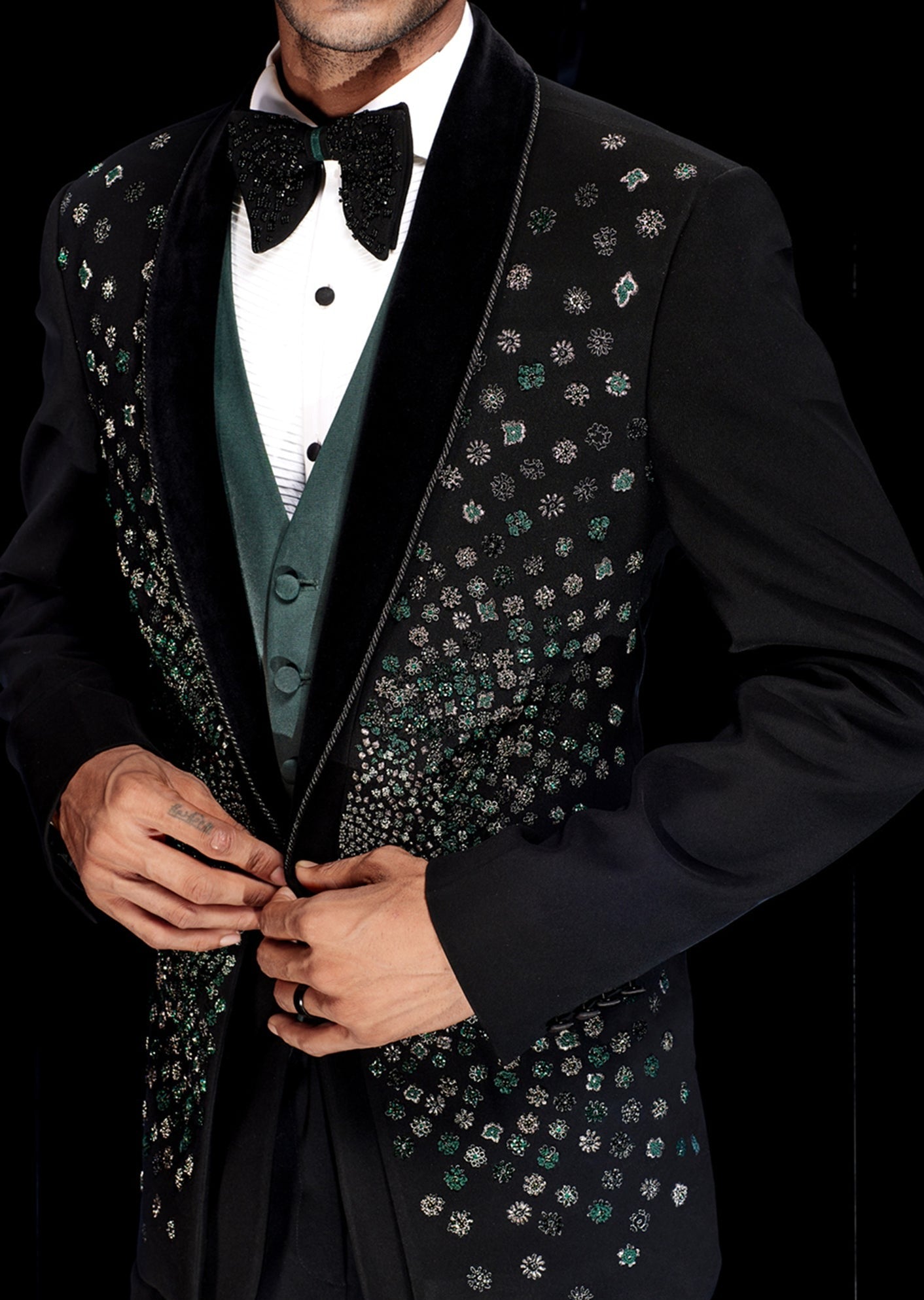 Helix Winged Crystal Tuxedo Set
