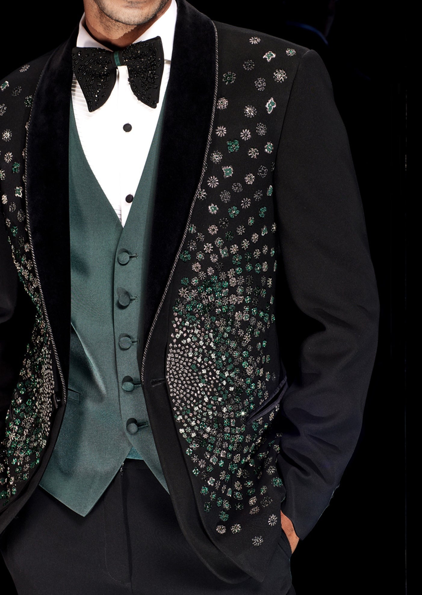 Helix Winged Crystal Tuxedo Set