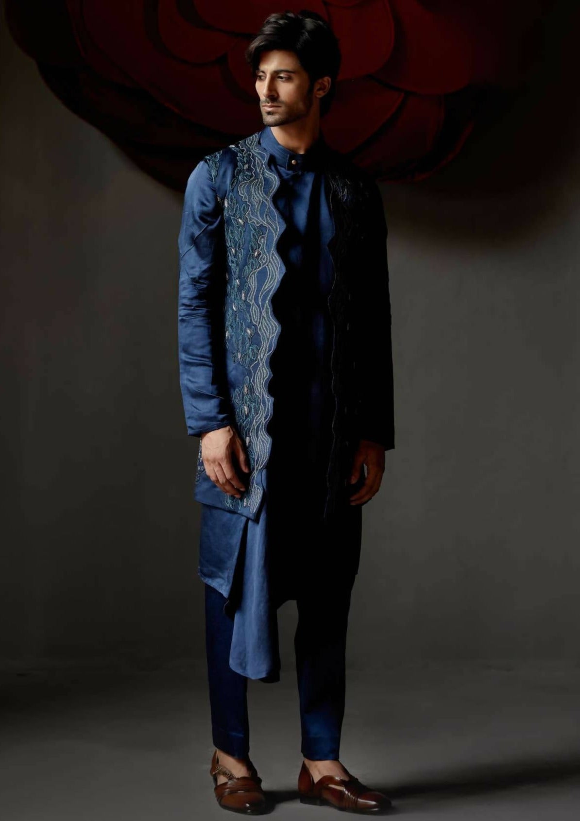 Dusky Blue Shrug Set