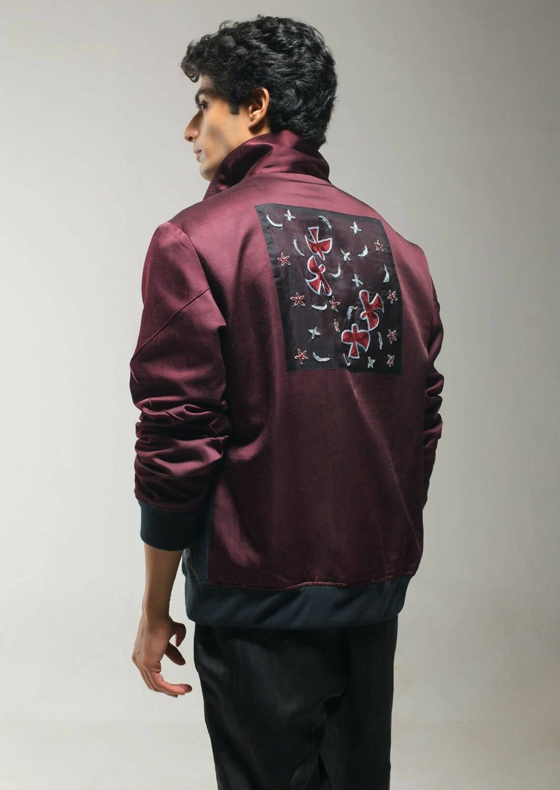 Black Striped Bomber Jacket