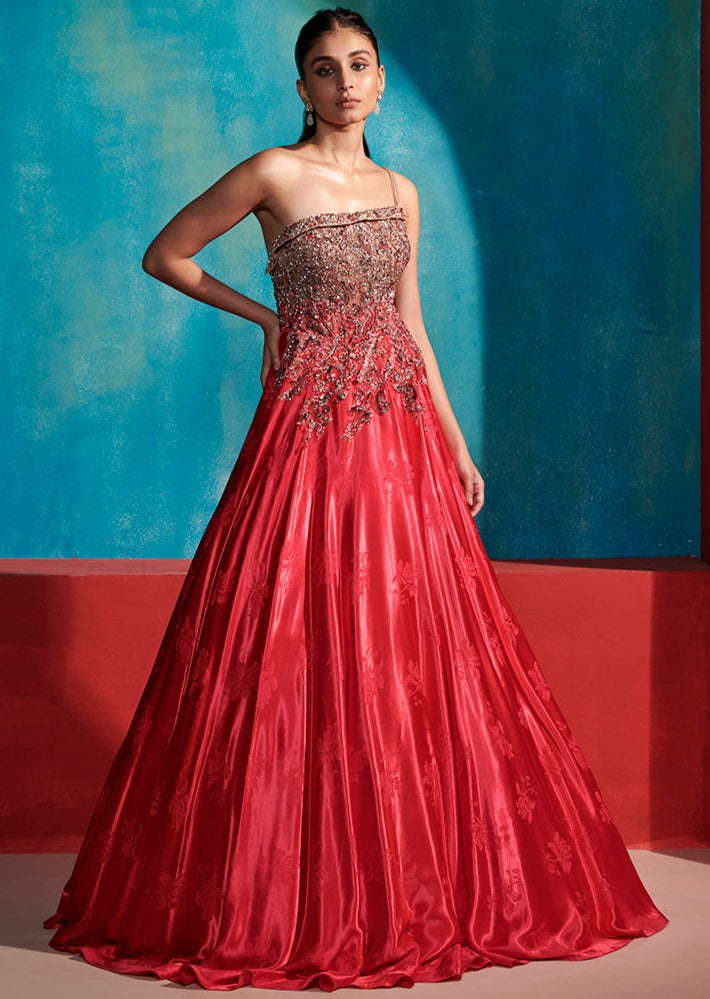 Cedar Rose Satin Gown