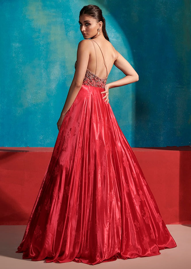 Cedar Rose Satin Gown