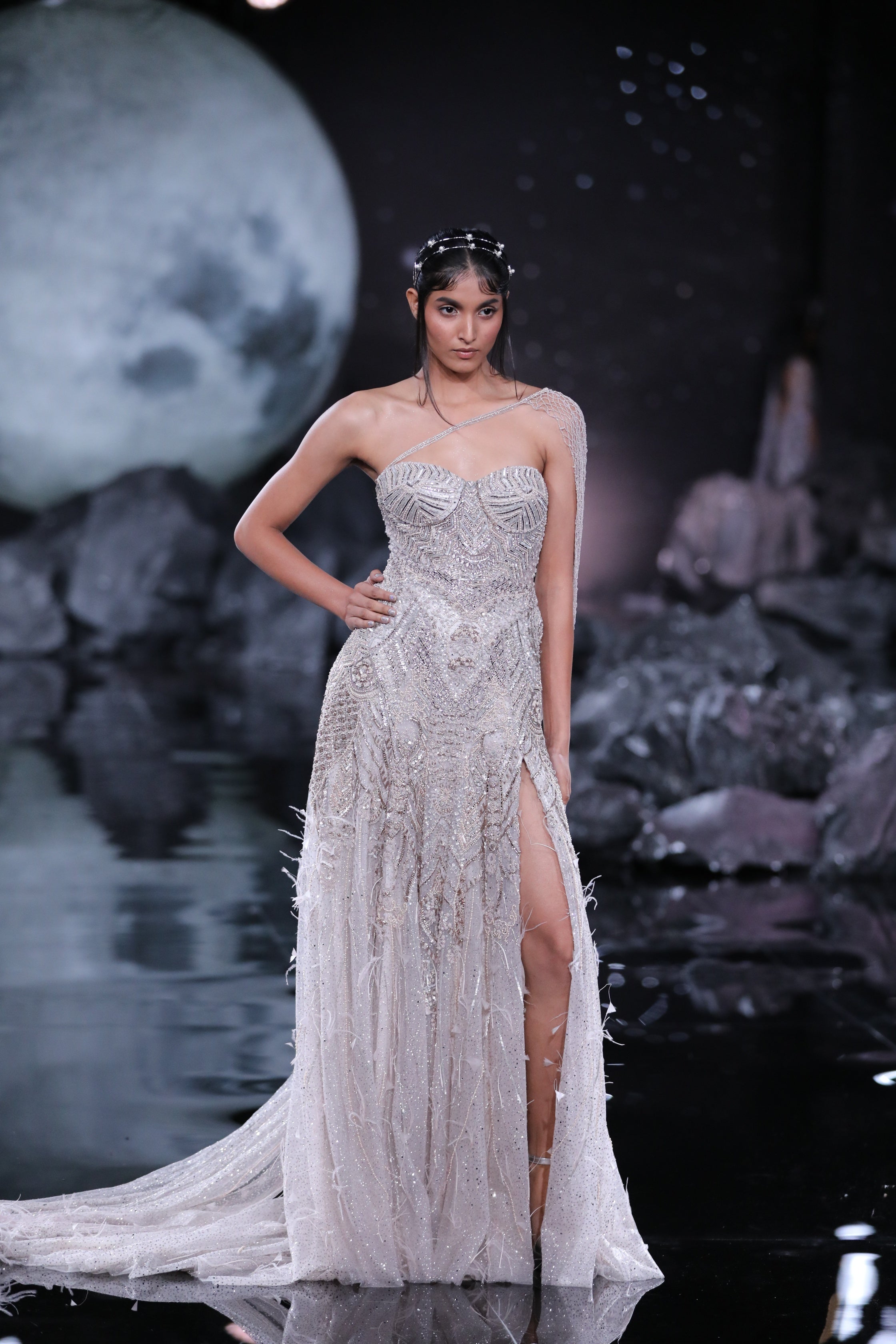 Penelope Shimmer Tulle Bustier Gown