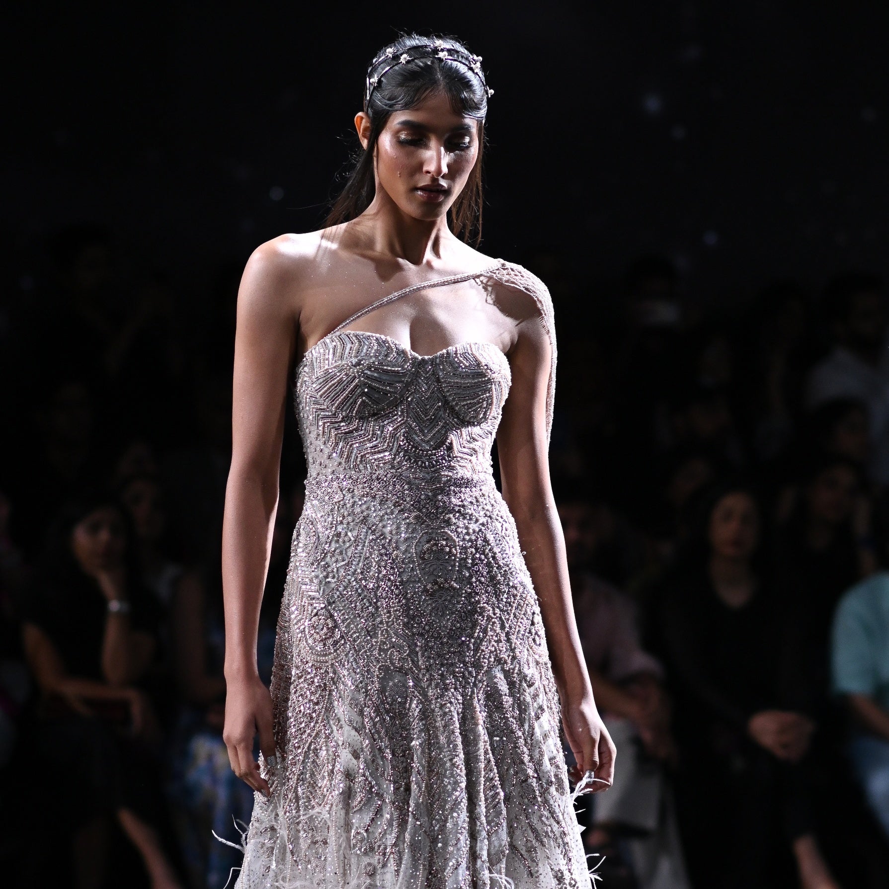 Penelope Shimmer Tulle Bustier Gown