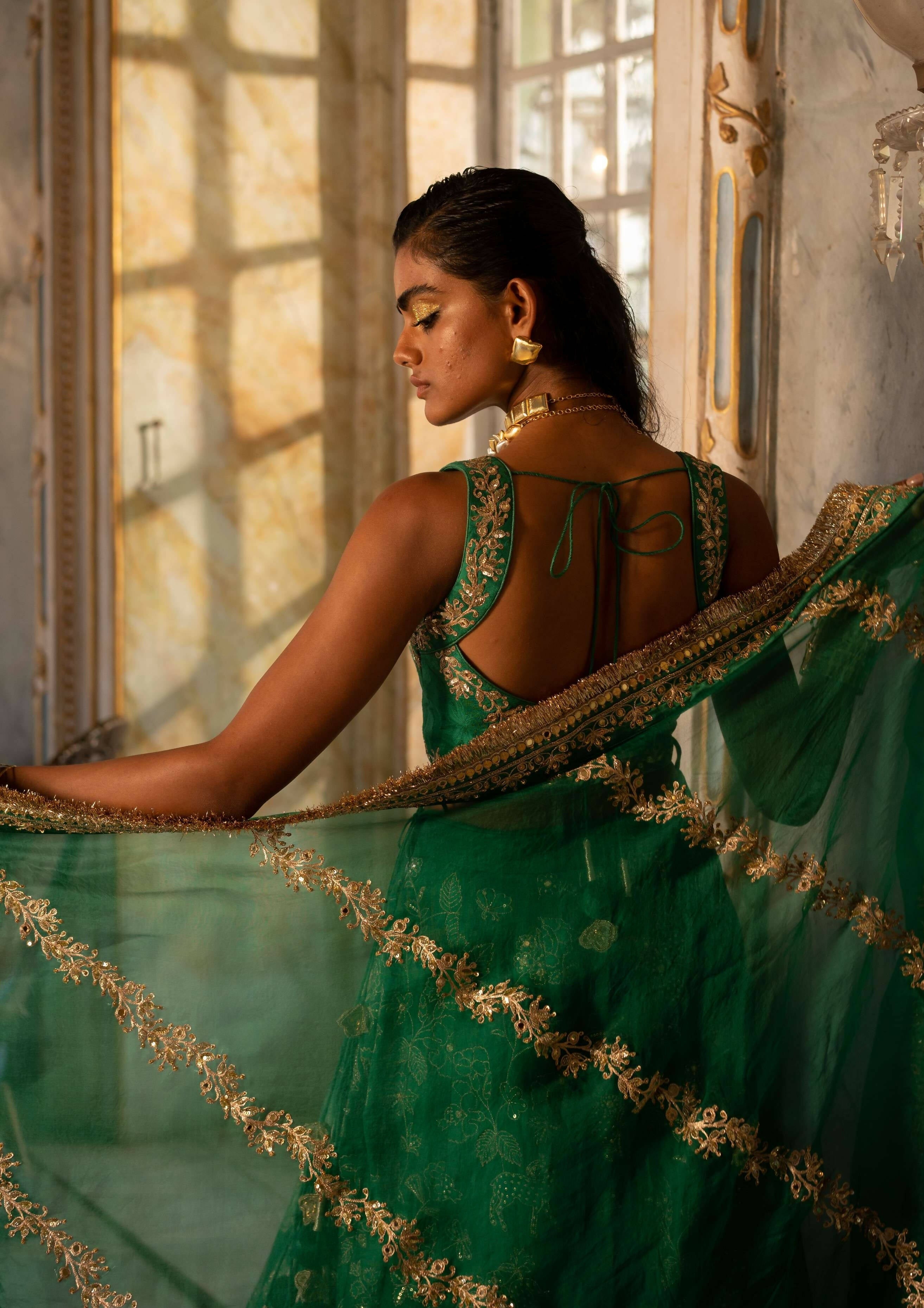 Emerald Green Lehenga Set
