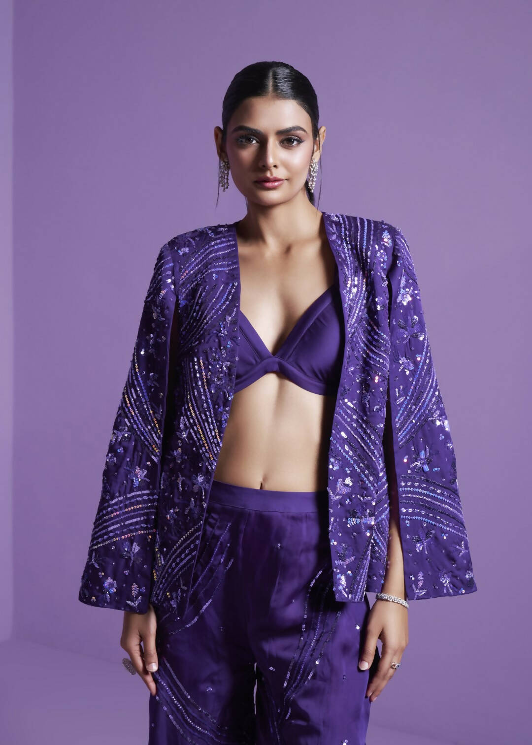 Striking Purple Jacket & Pant Set