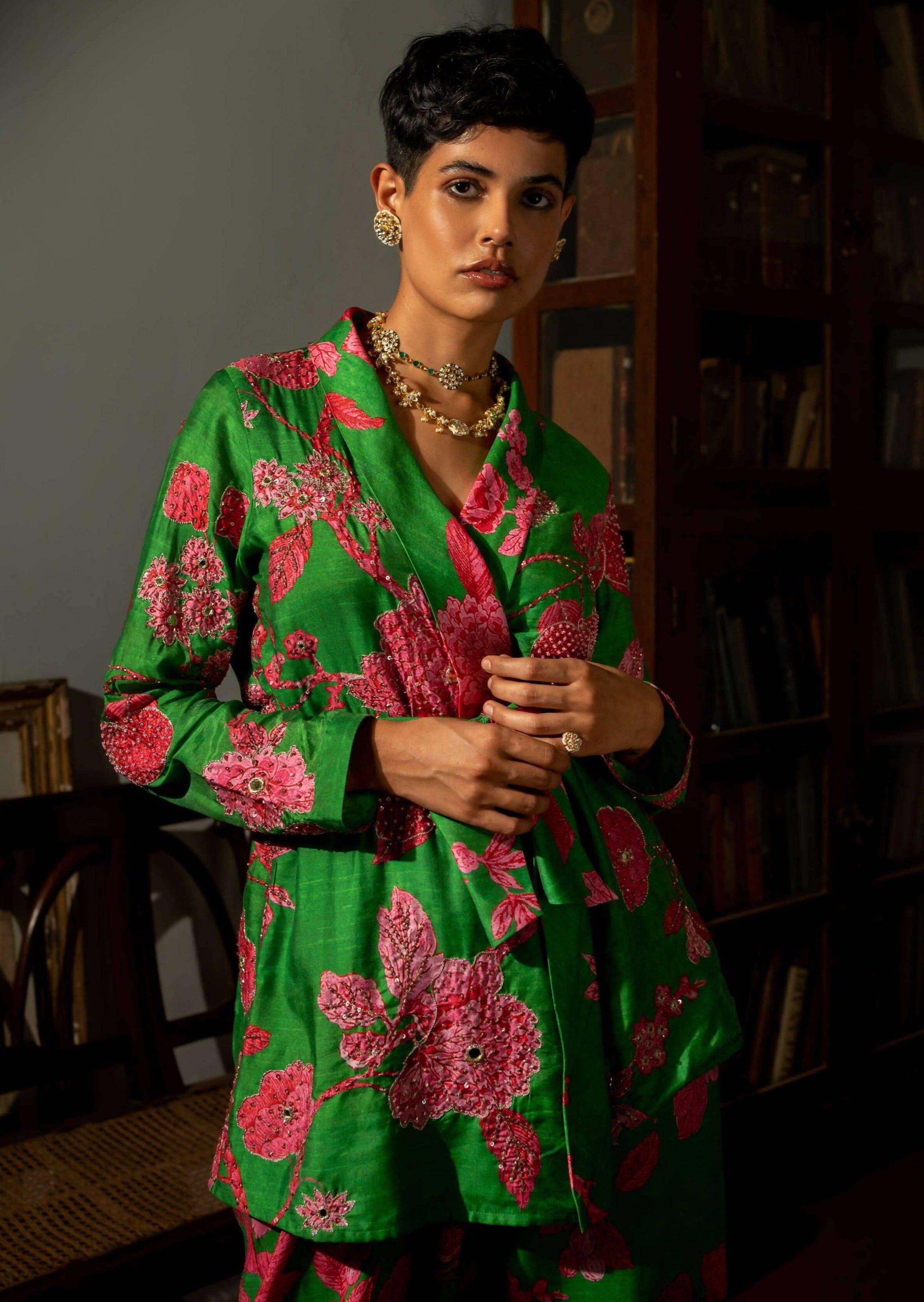 Full Blooming Floral Blazer Set