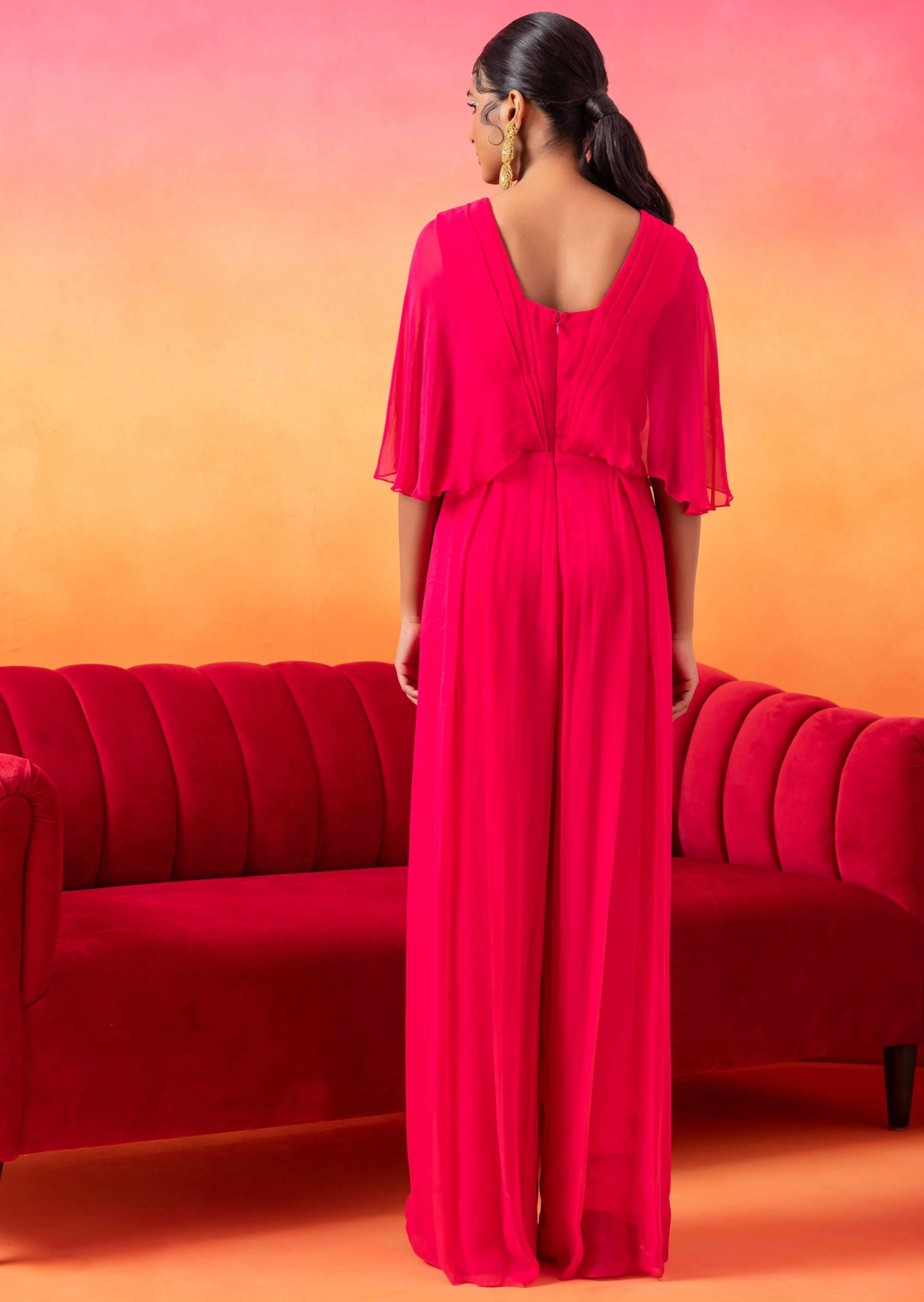 Barbie Pink Pre-Draped Jumpsuit