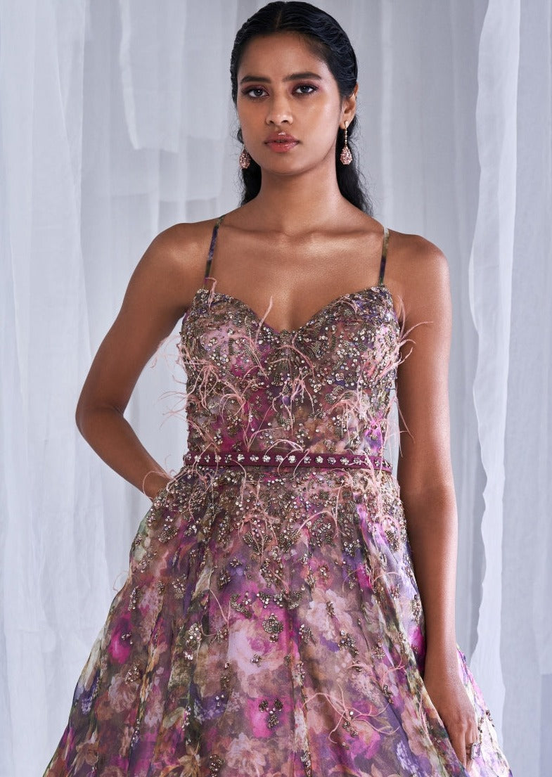 Arlette Floral Organza Gown