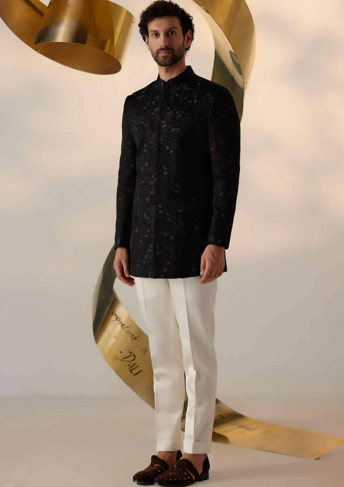 Parisian Night Long Bandhgala Set