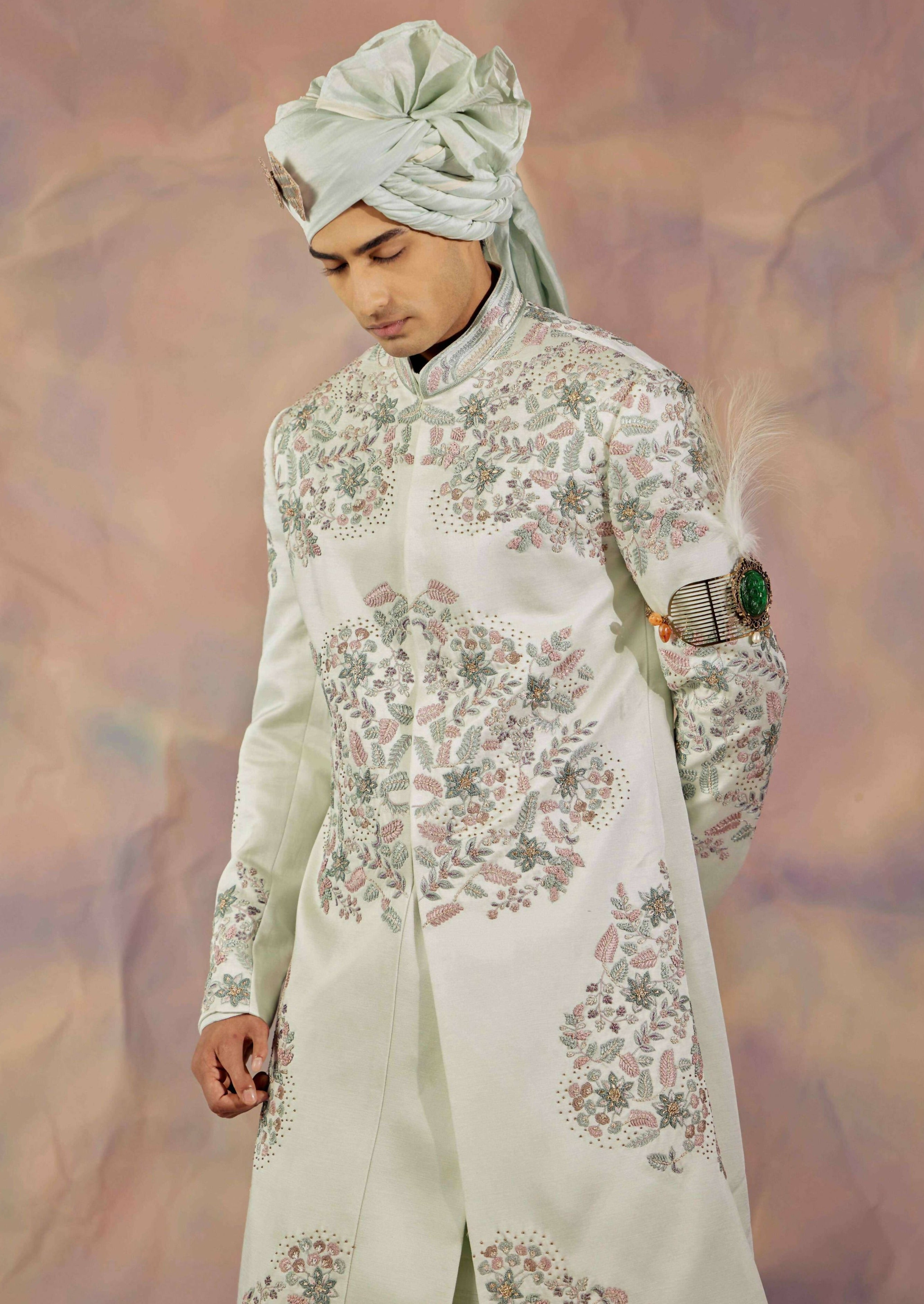 Hazy Blue Sherwani Set