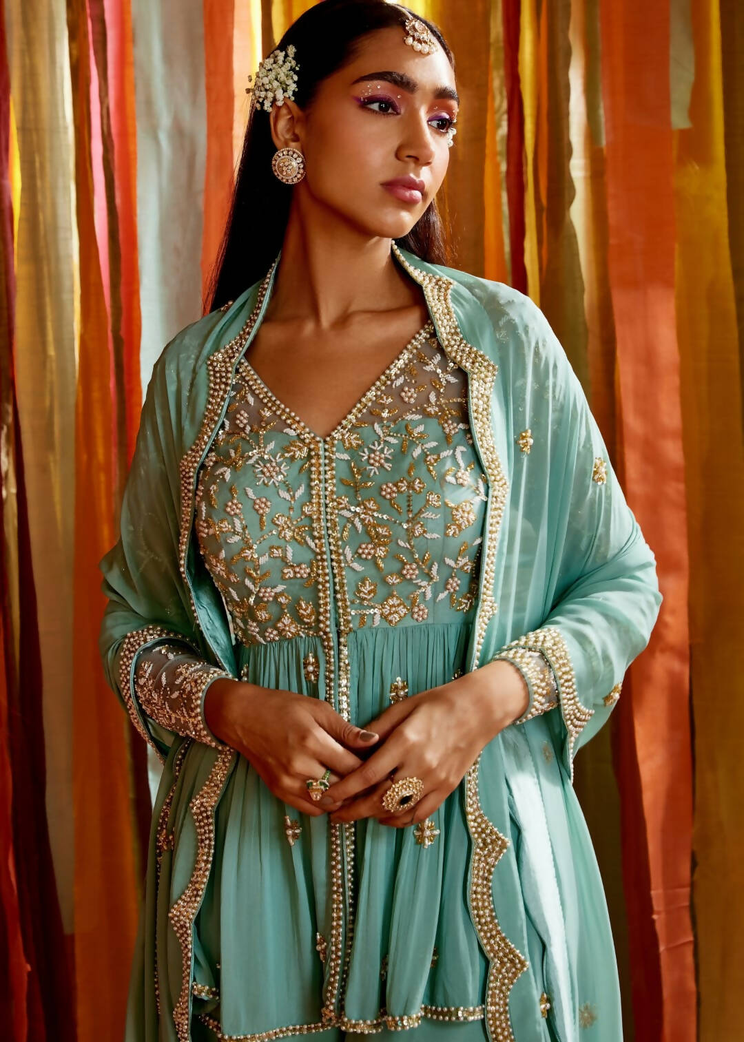 Mint Green Peplum Set