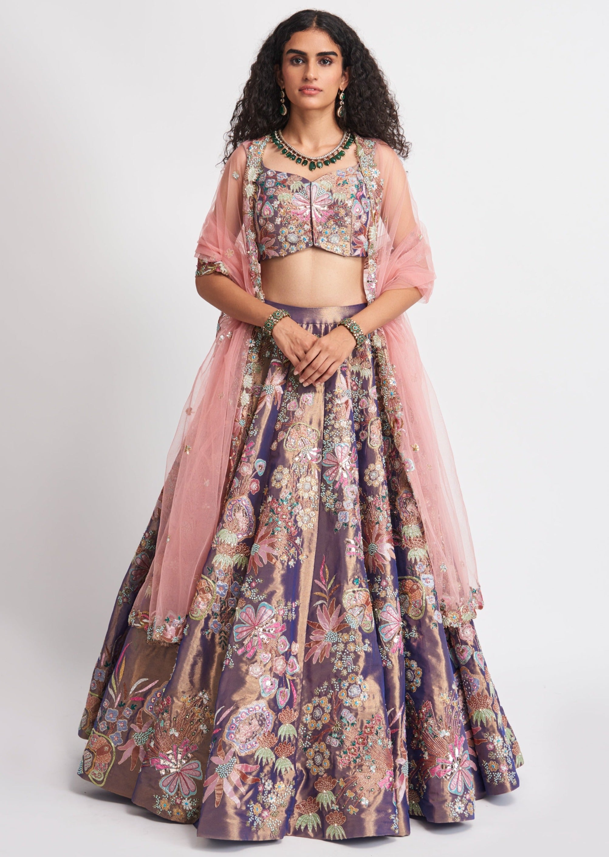 Zahra Plum Lehenga Set