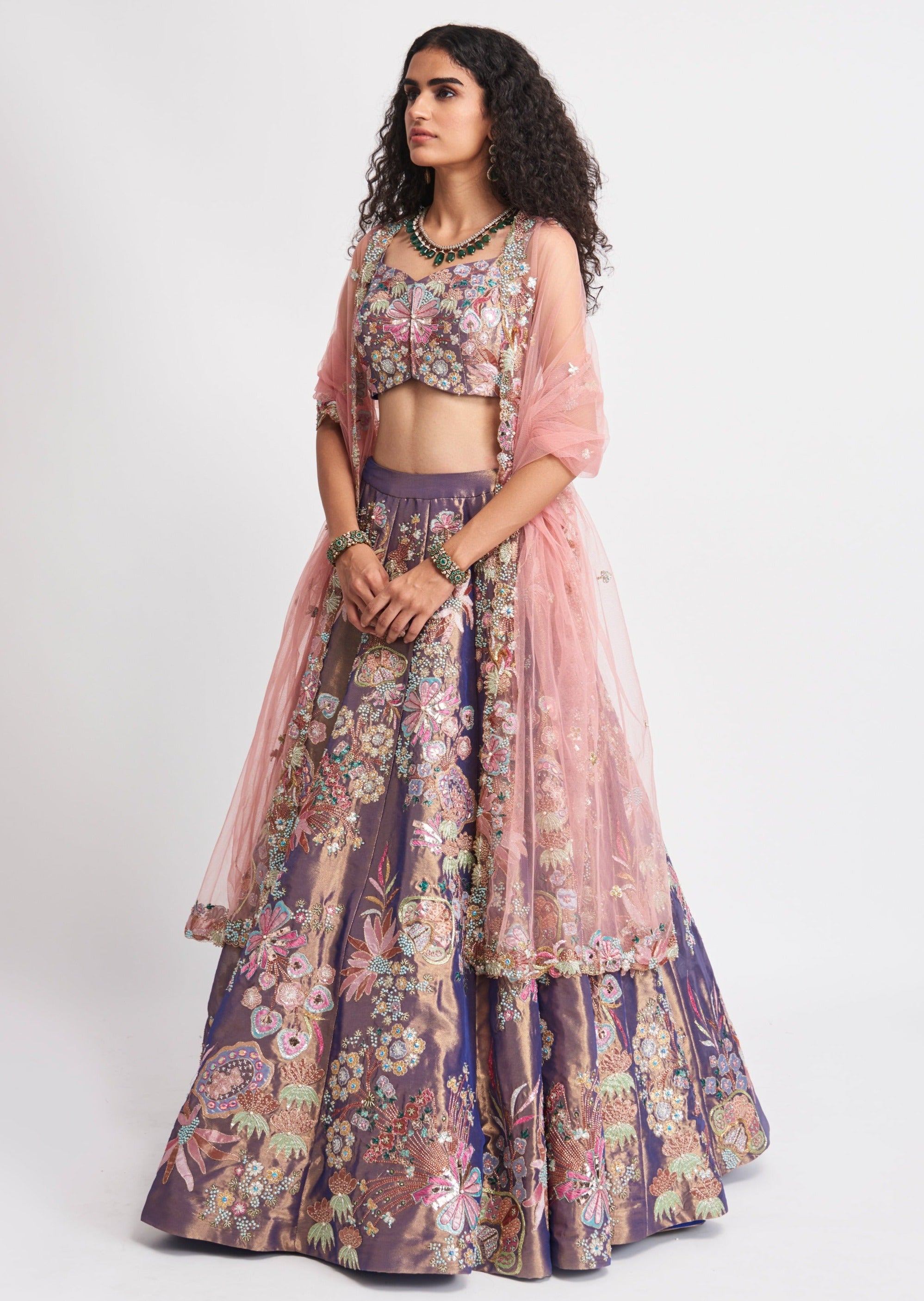 Zahra Plum Lehenga Set
