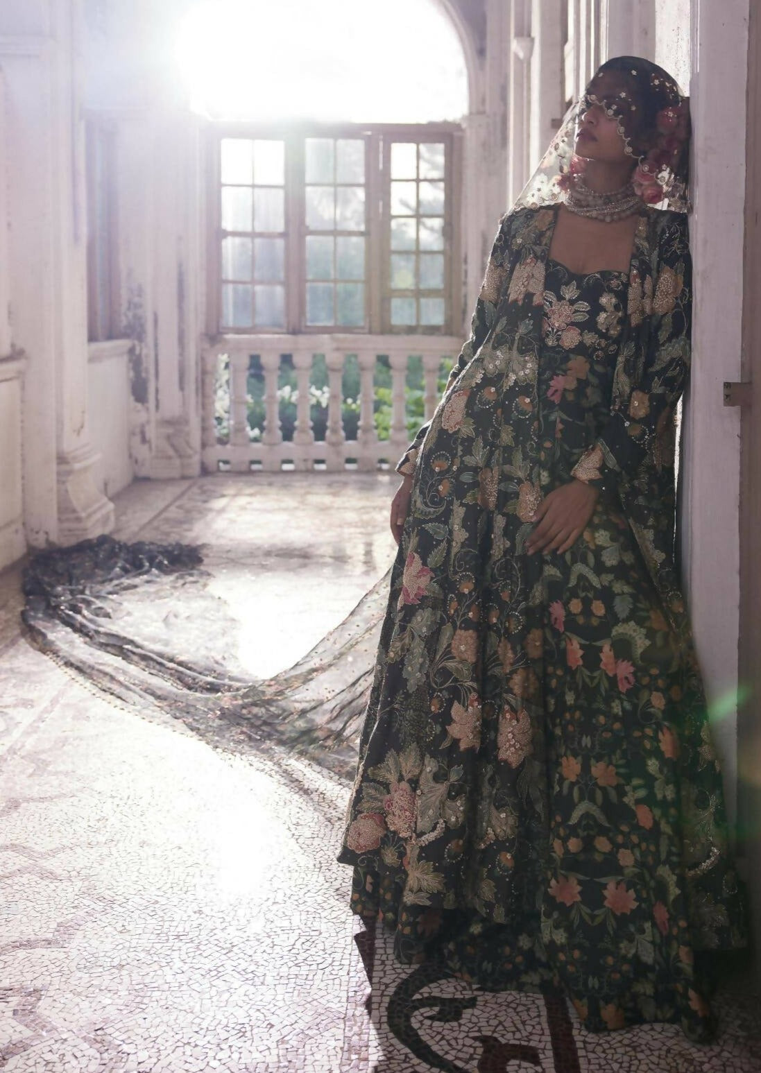 Black Orange Floral Jumpsuit Set