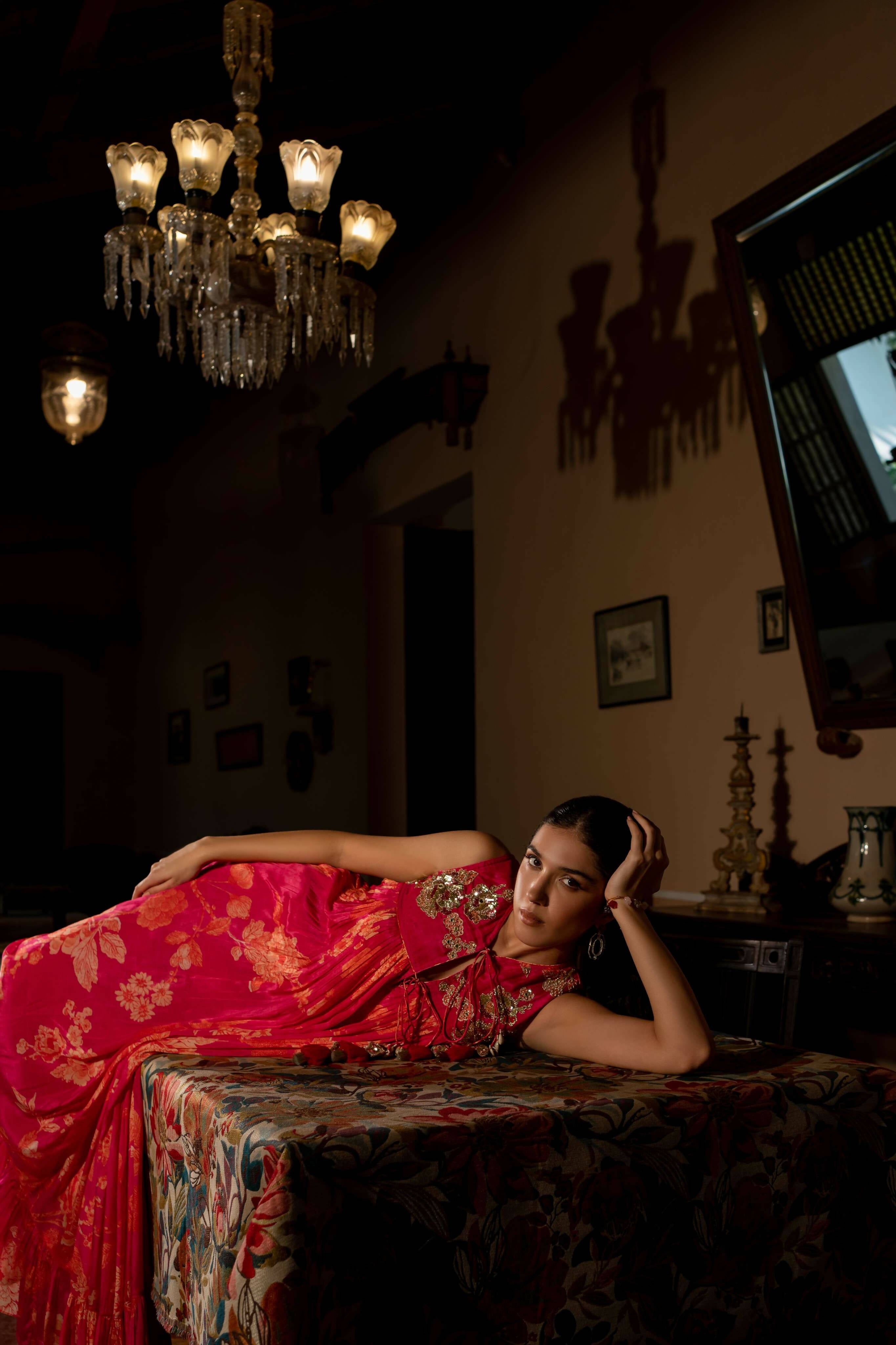 Flourishing Floral Jaal Maxi Dress