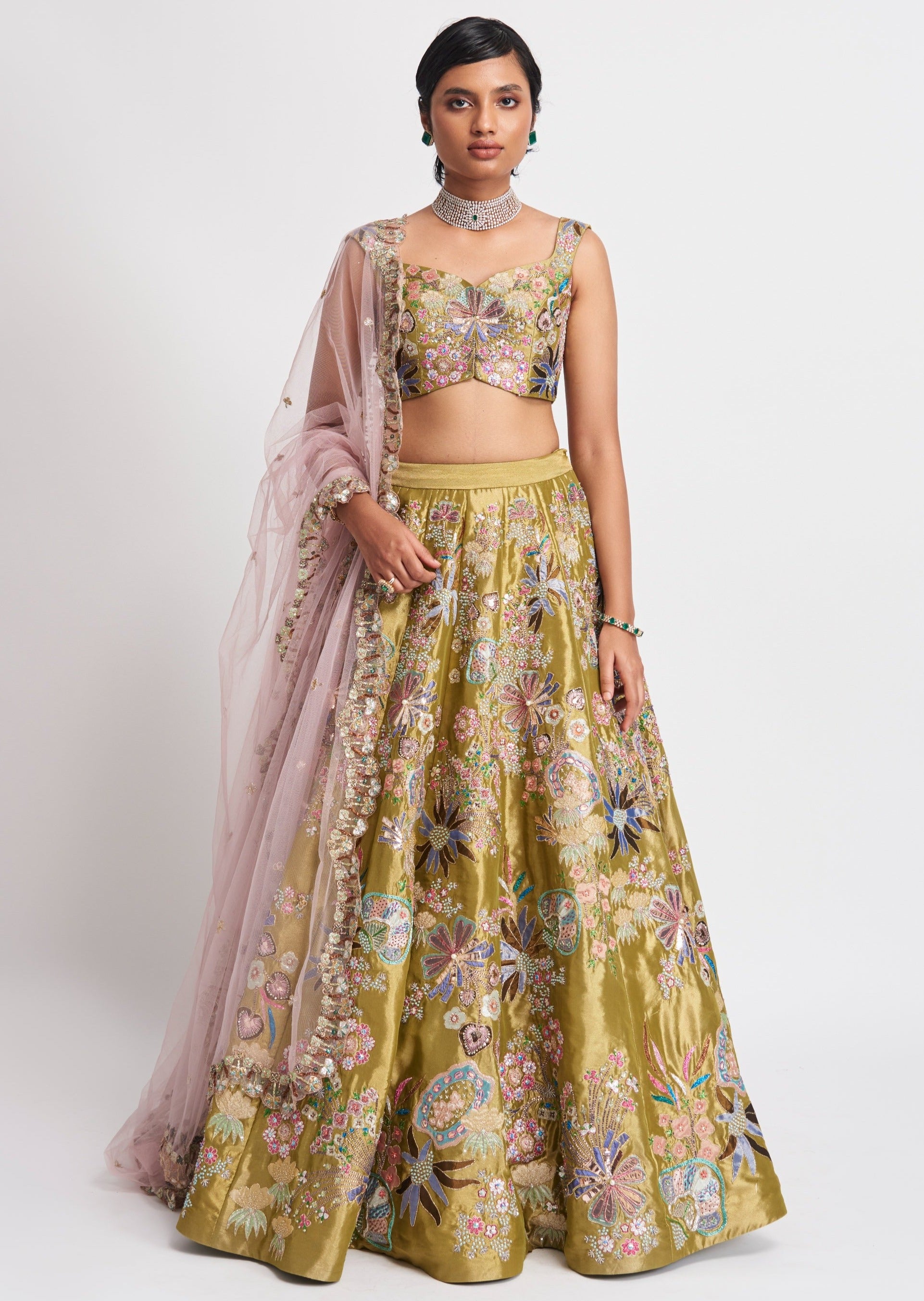 Zahra Citron Green Lehenga Set