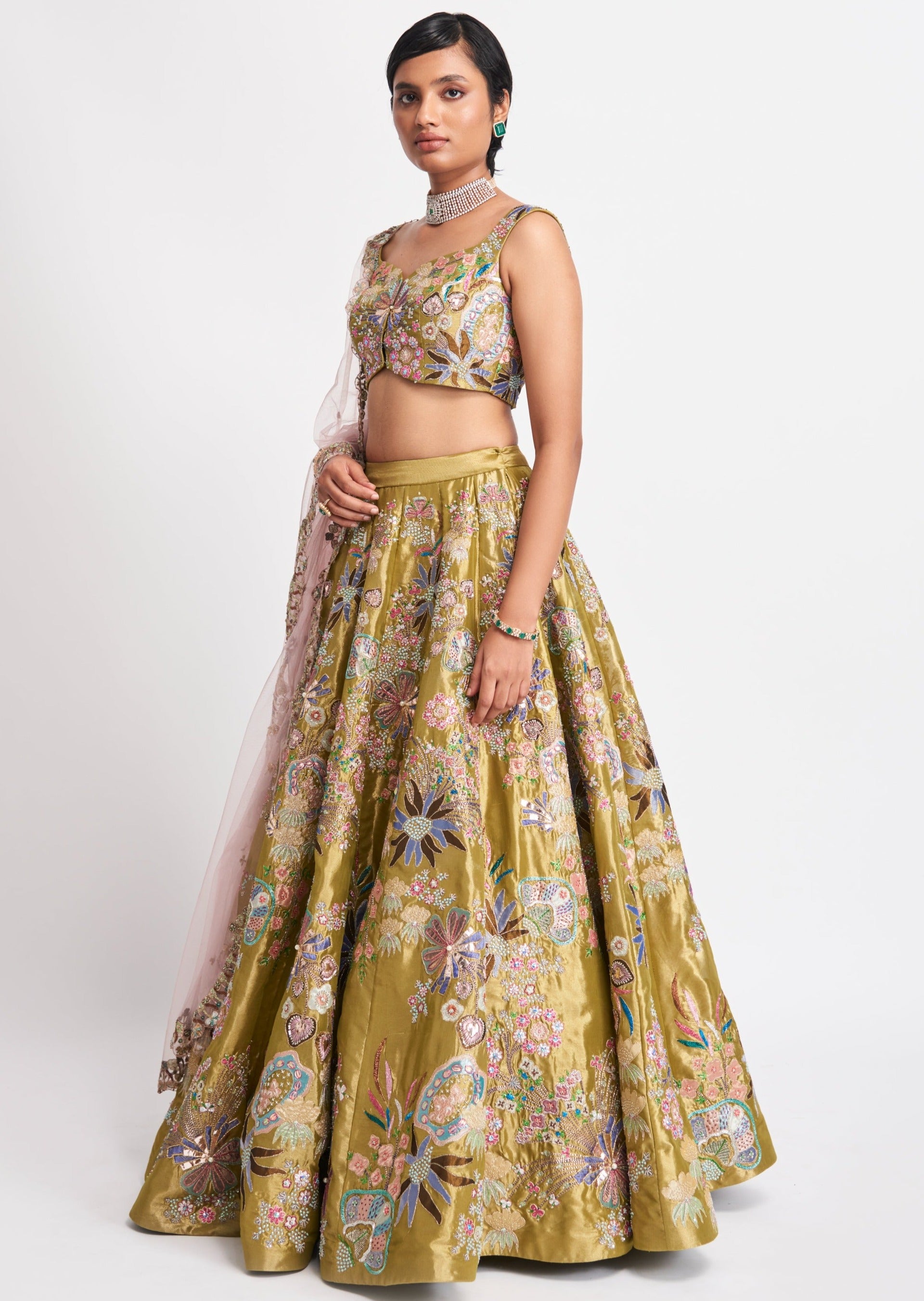 Zahra Citron Green Lehenga Set