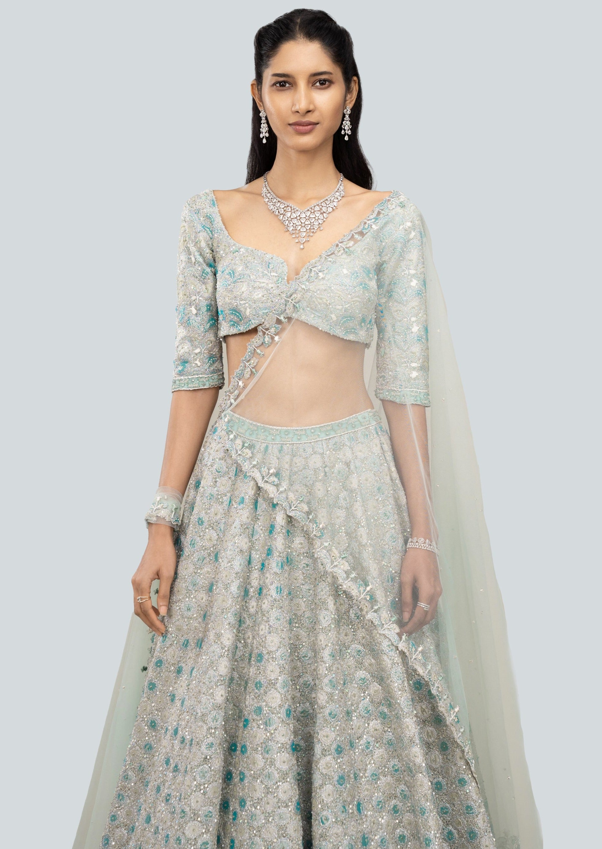 Alya Blue Lehenga Set