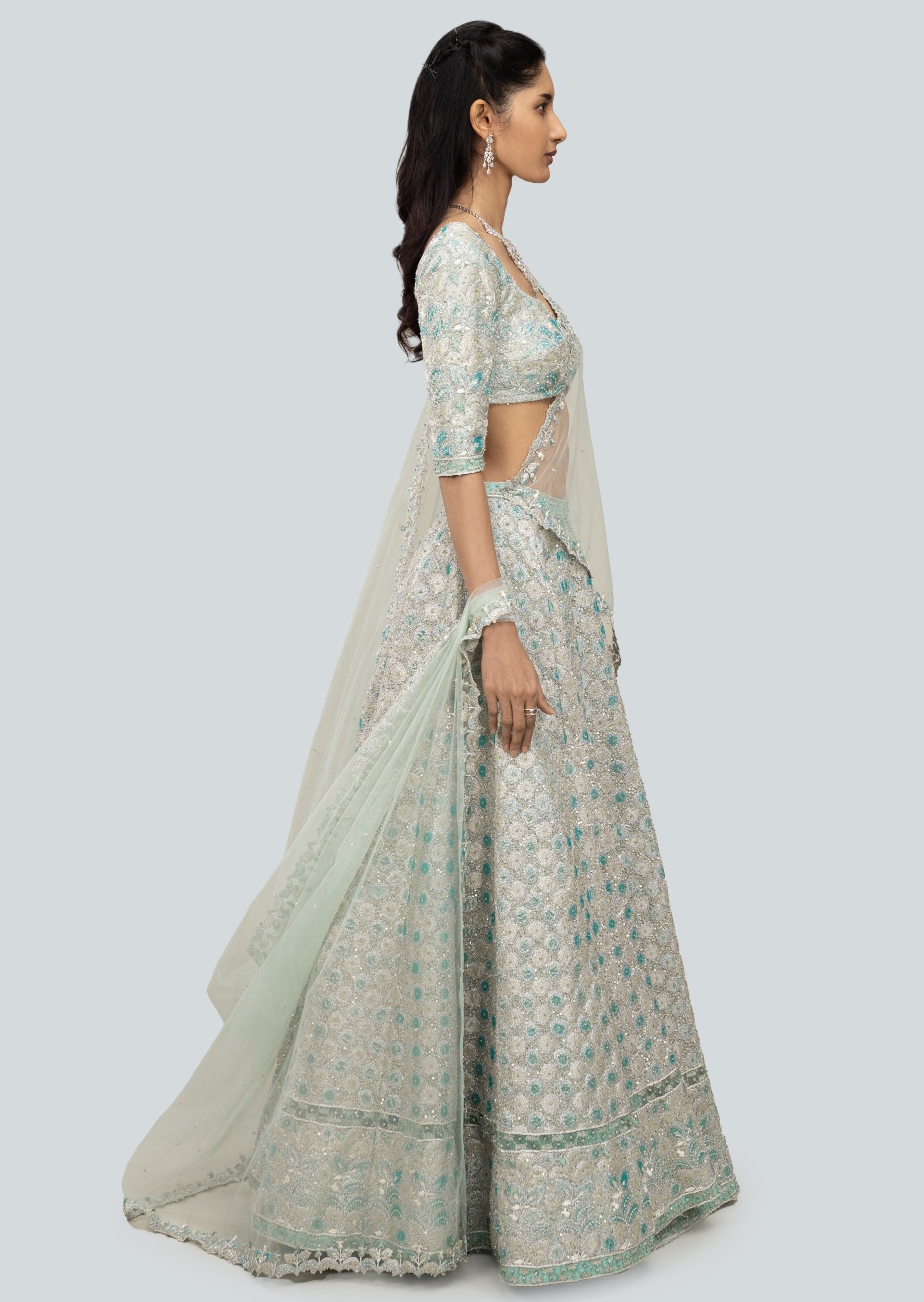 Alya Blue Lehenga Set