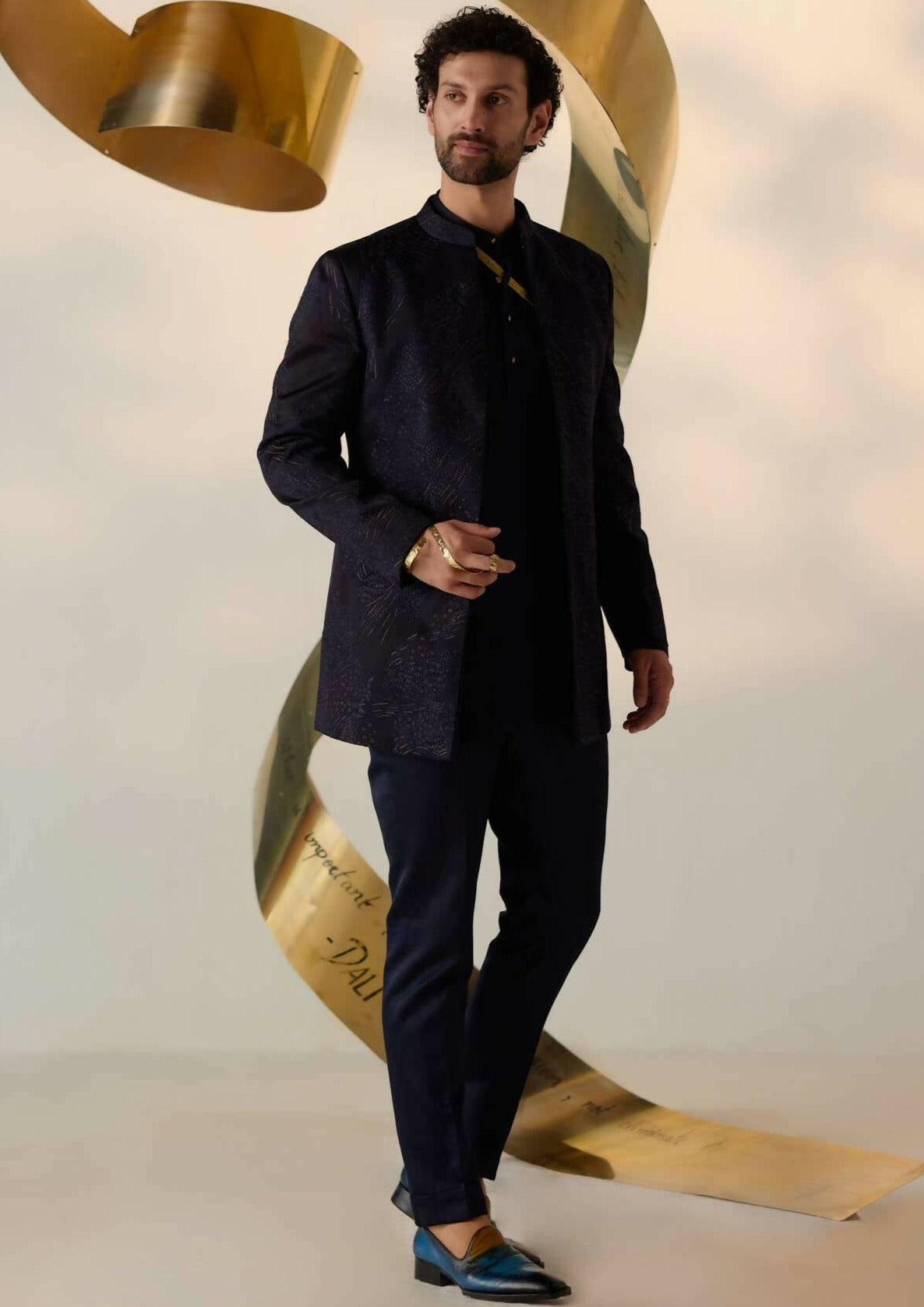 Celestial Long Bandhgala Set