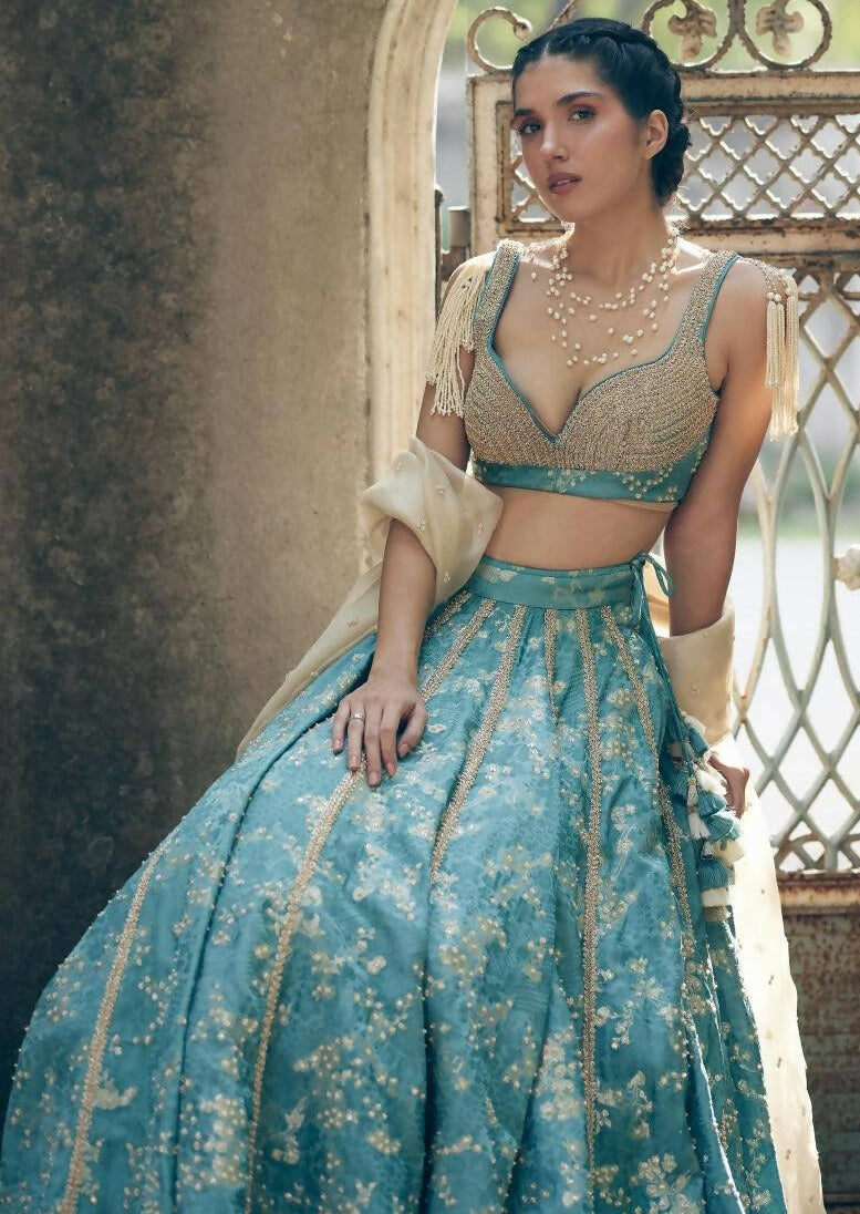 Ice Blue Lehenga Set