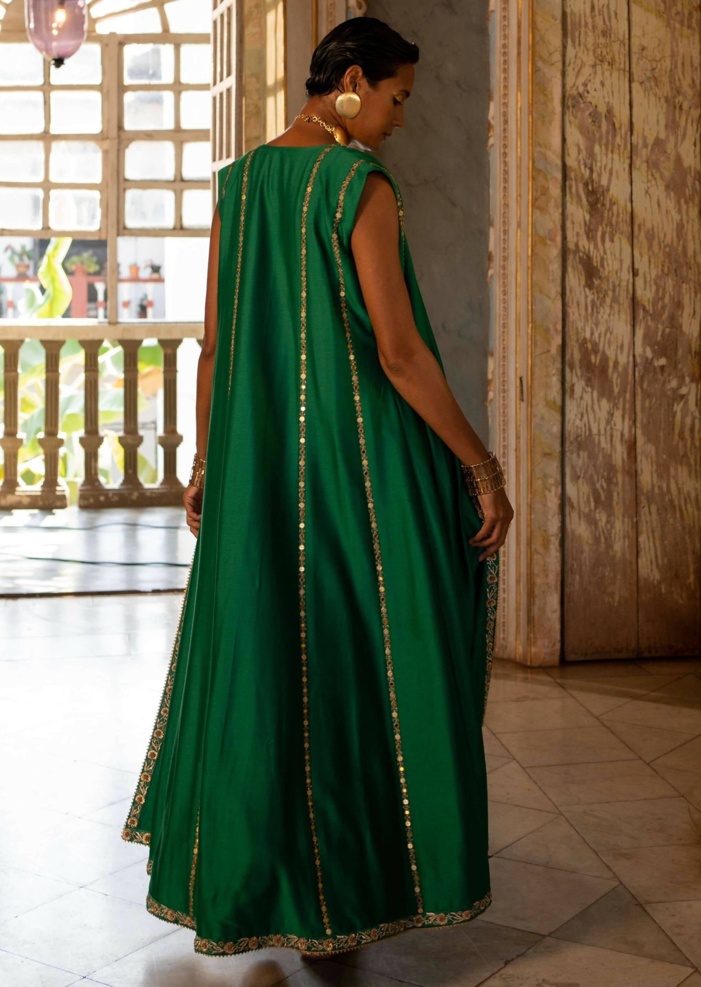 Emerald Green Long Choga Set