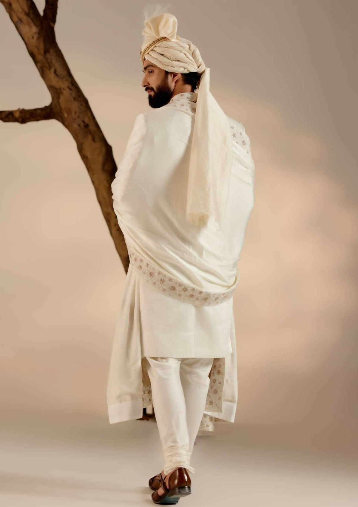 Pure White Sherwani Set