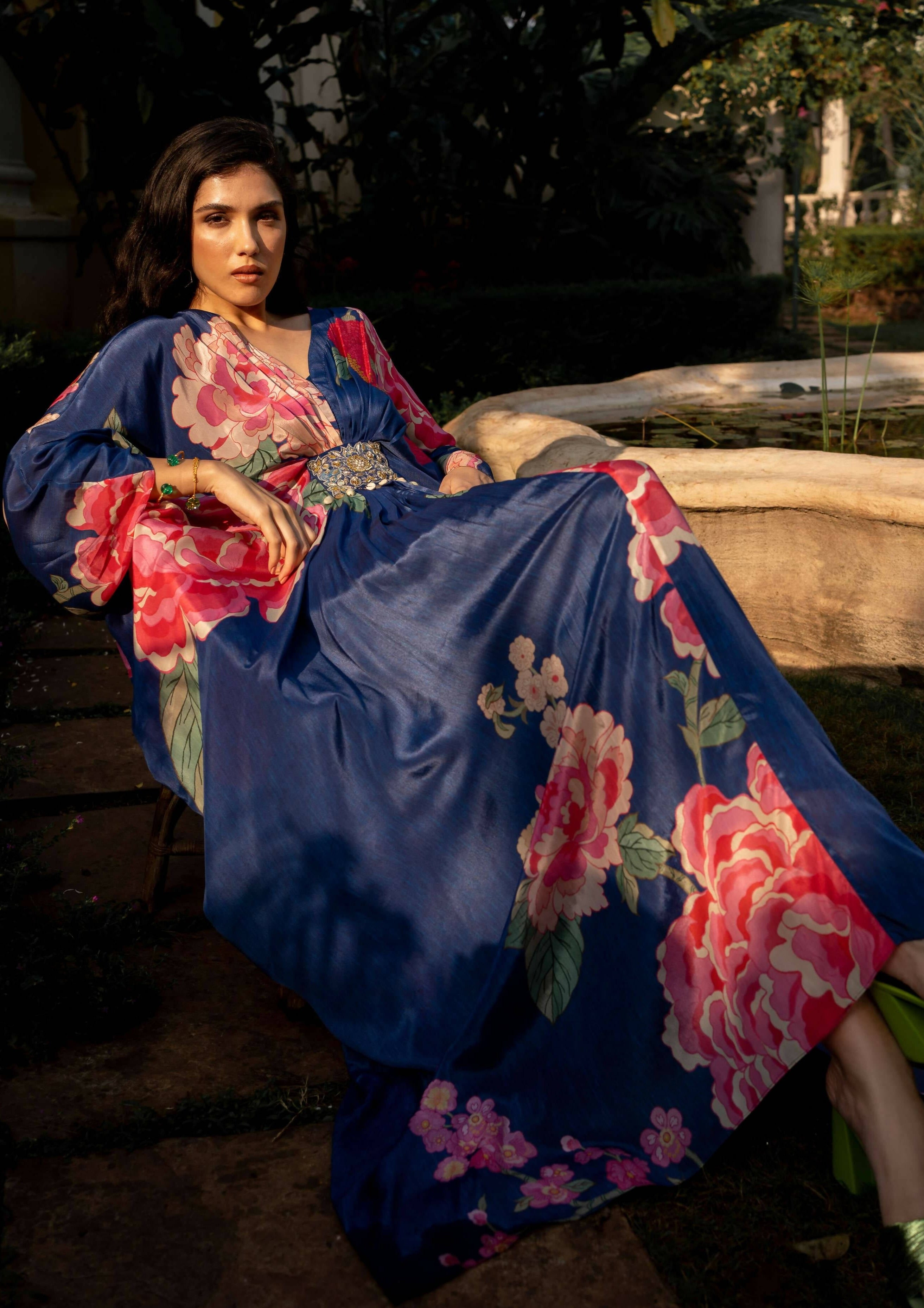 Blooming Big Floral Kaftan Set
