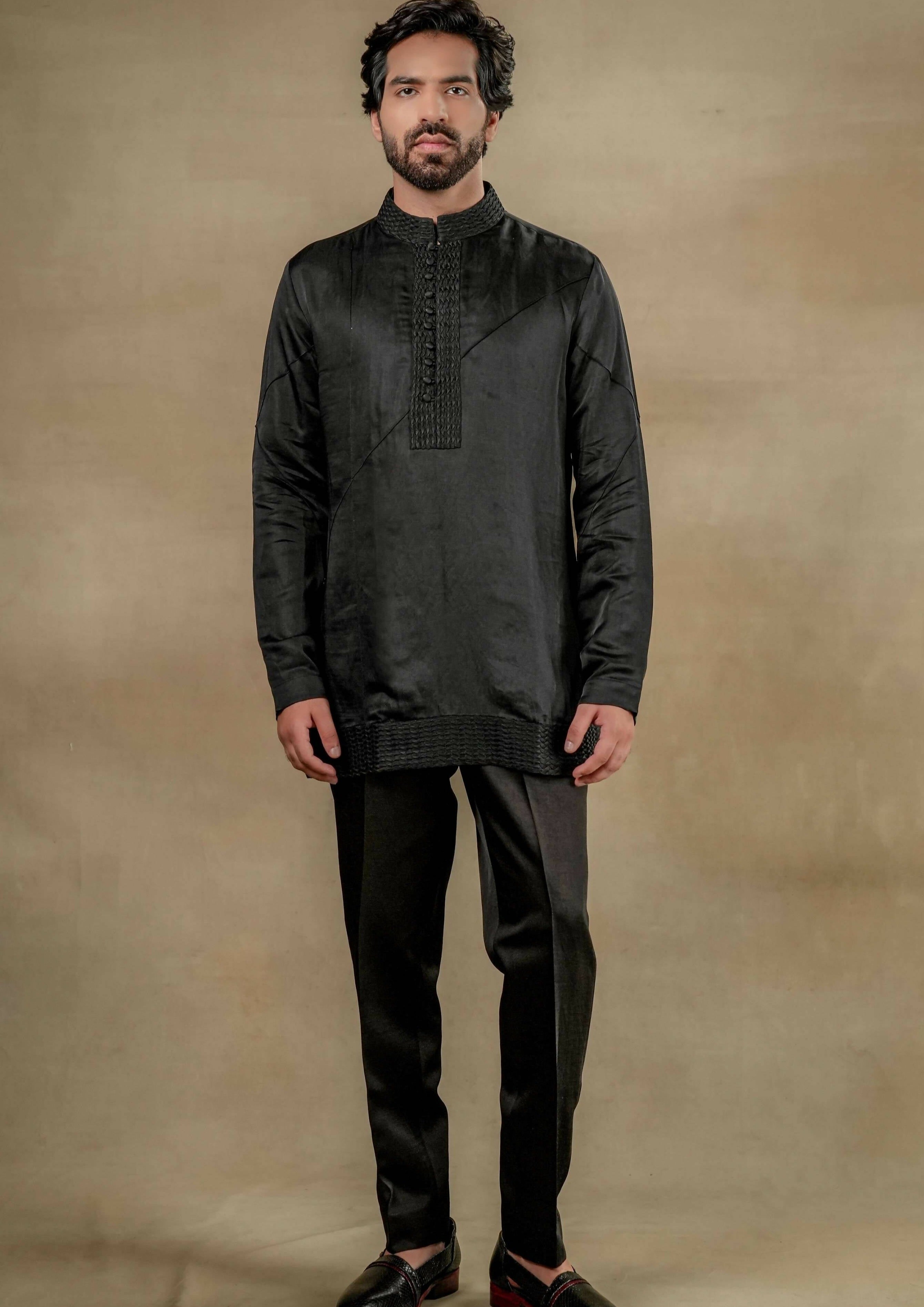 Black Short Kurta Set