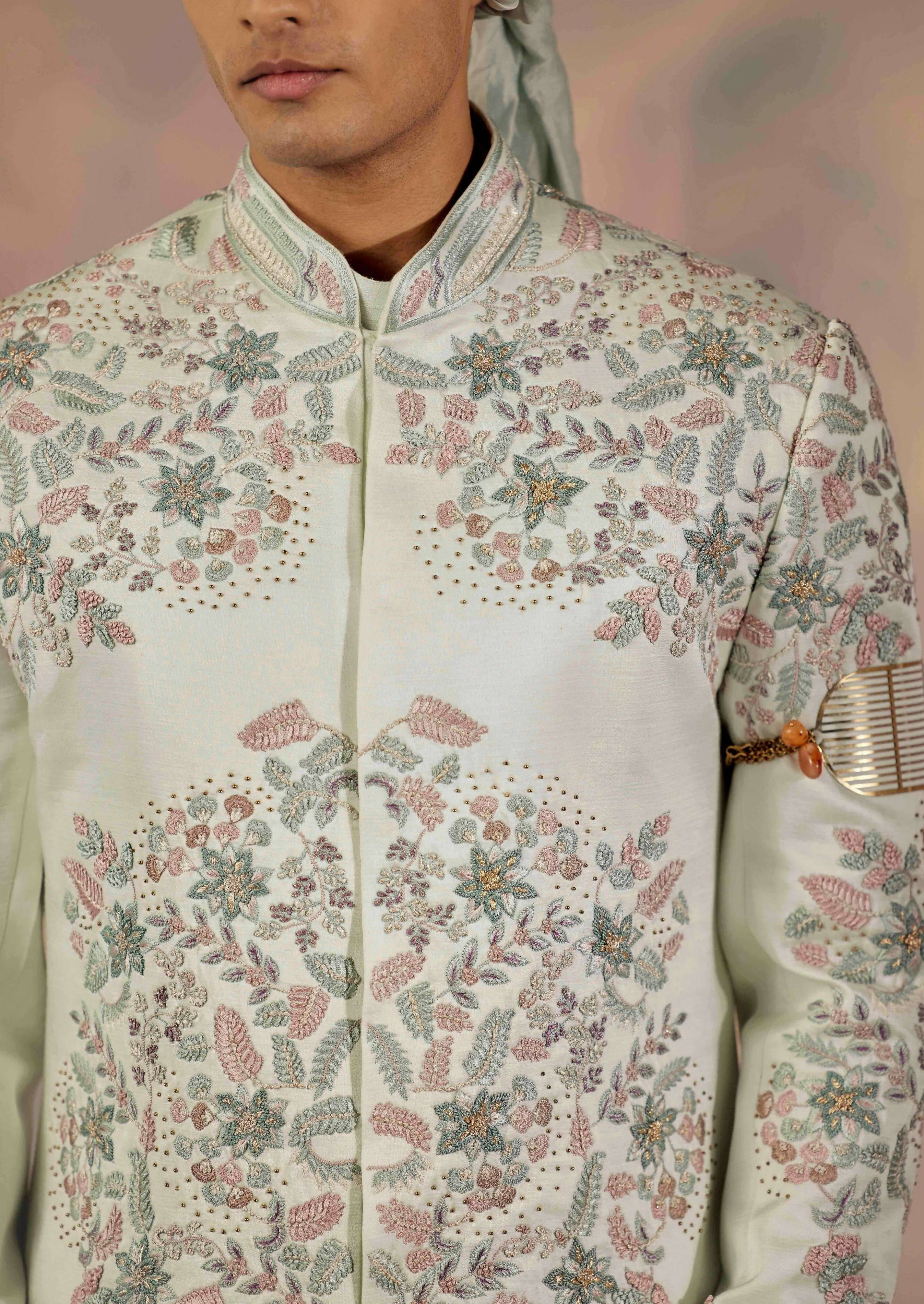 Hazy Blue Sherwani Set