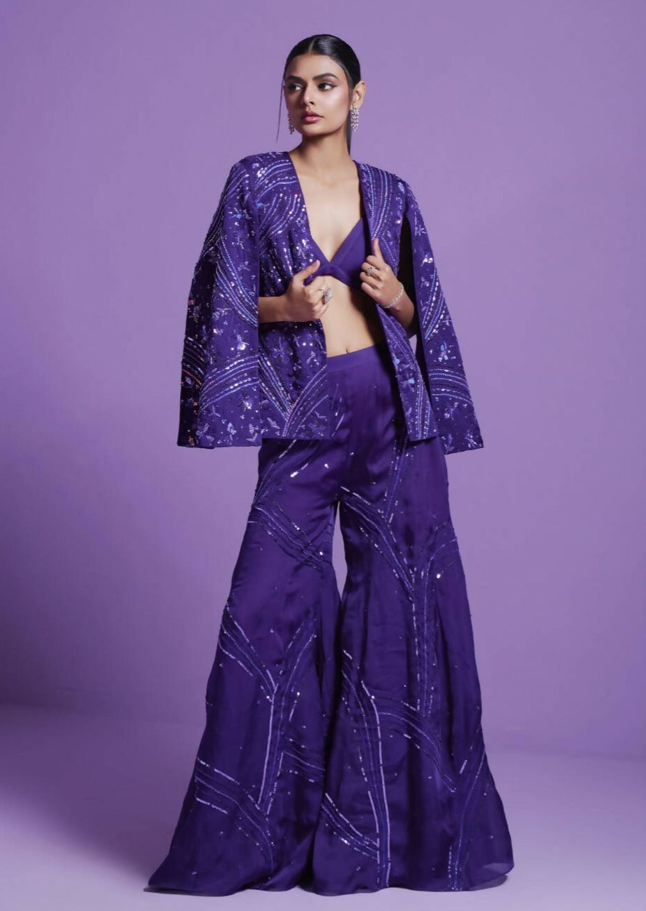 Striking Purple Jacket & Pant Set