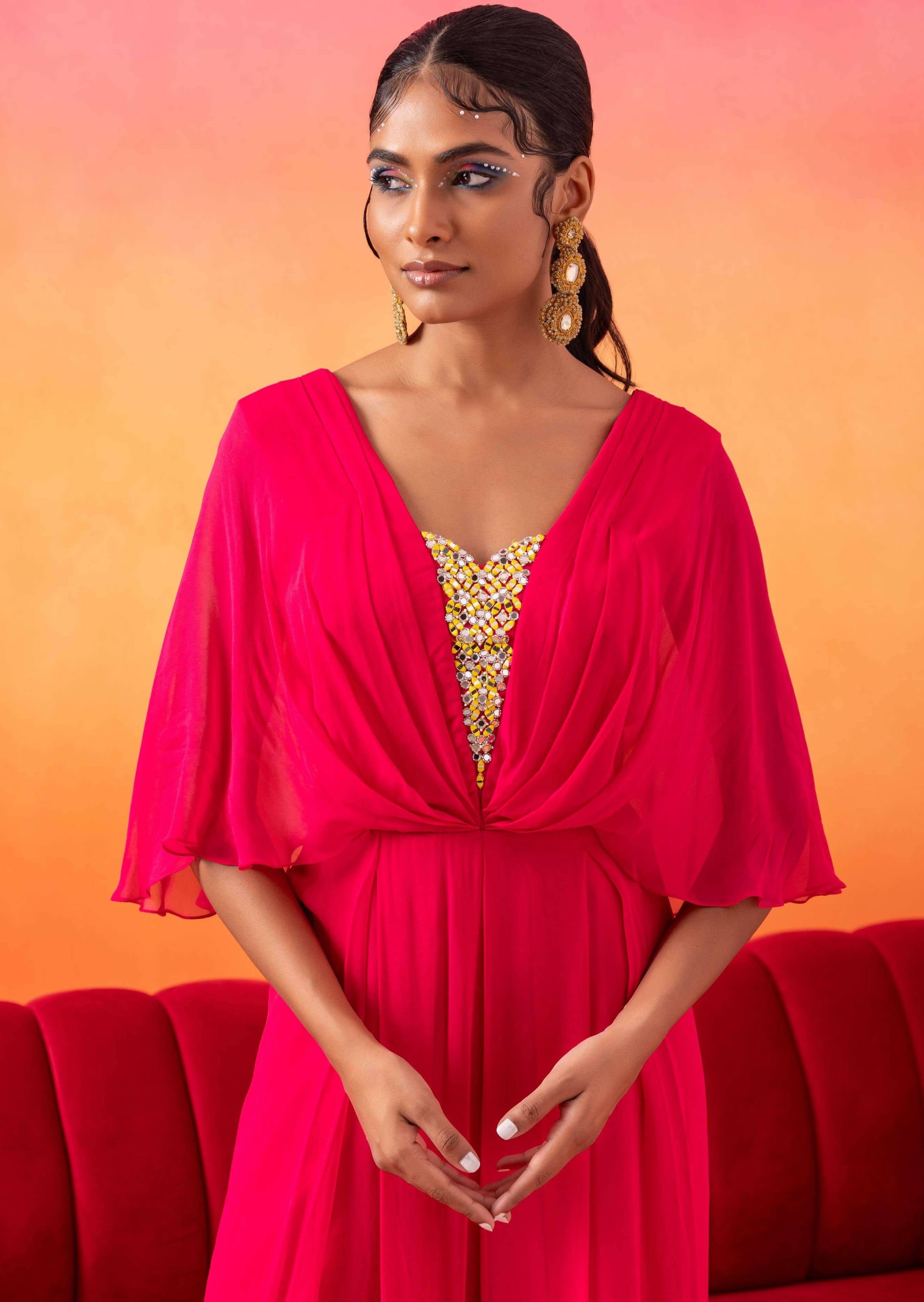 Barbie Pink Pre-Draped Jumpsuit