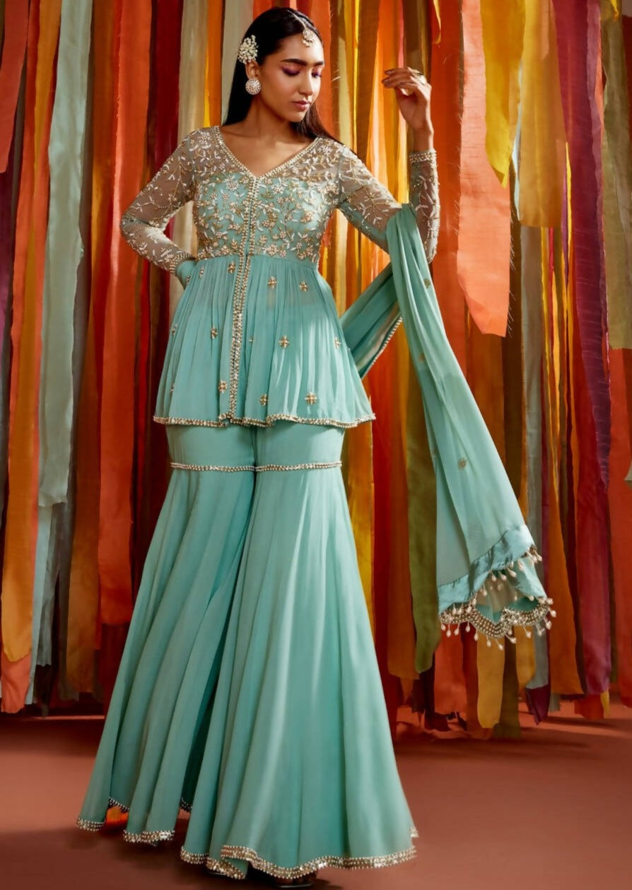 Mint Green Peplum Set