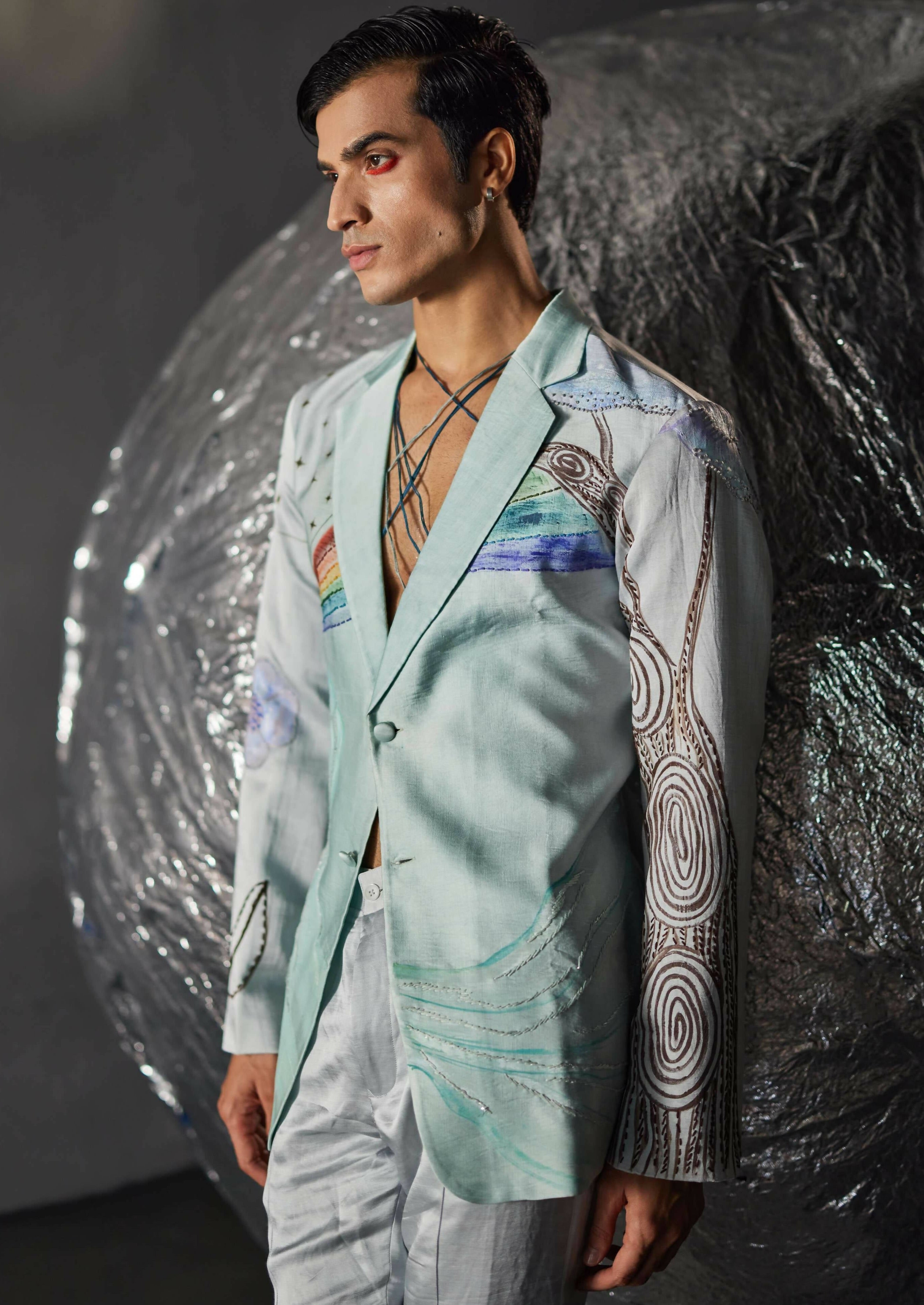 Rainbowed Overshirt Set