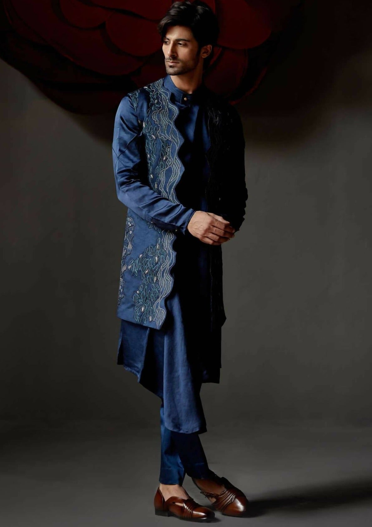 Dusky Blue Shrug Set