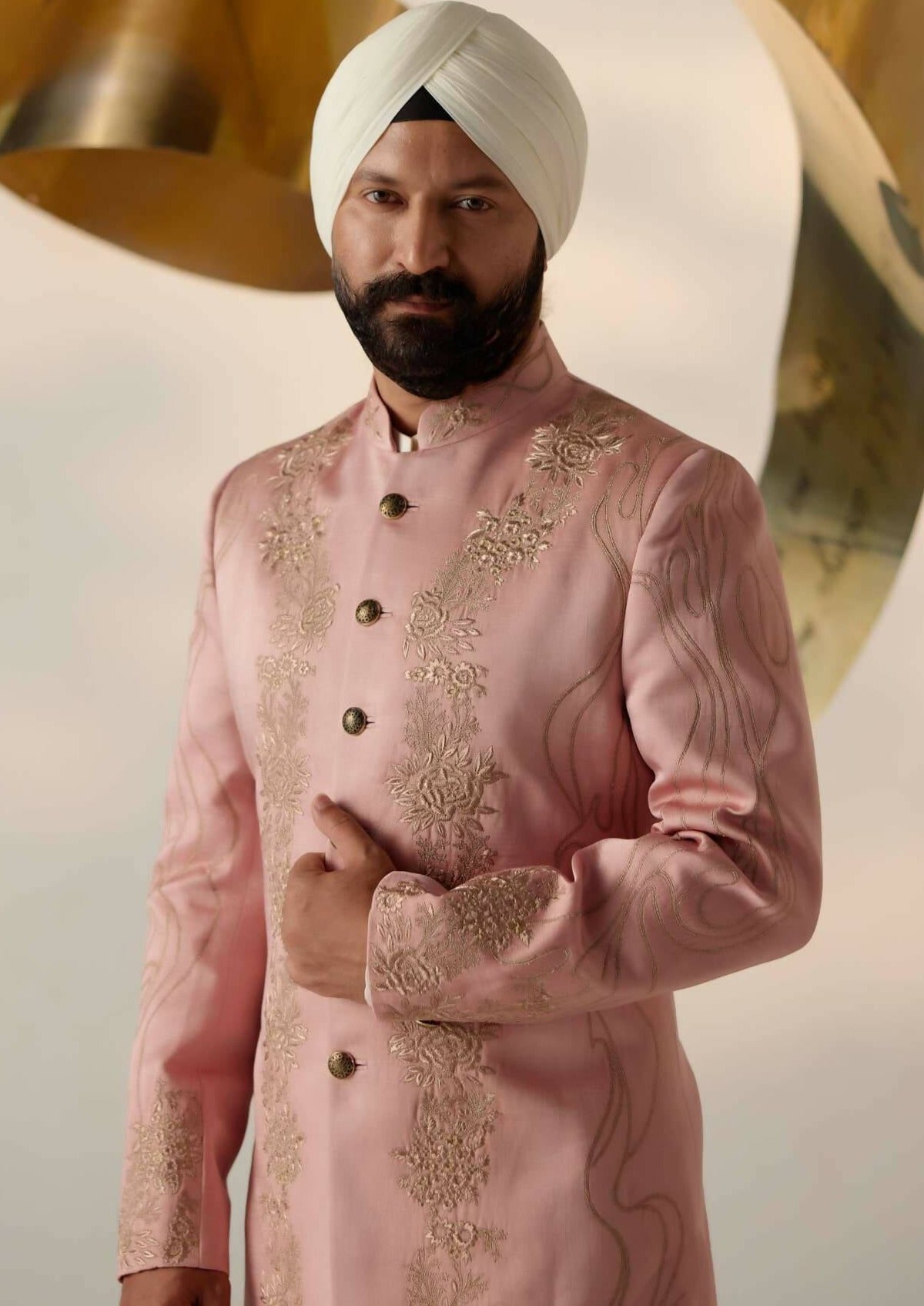 Rose Quartz Long Bandhgala Set