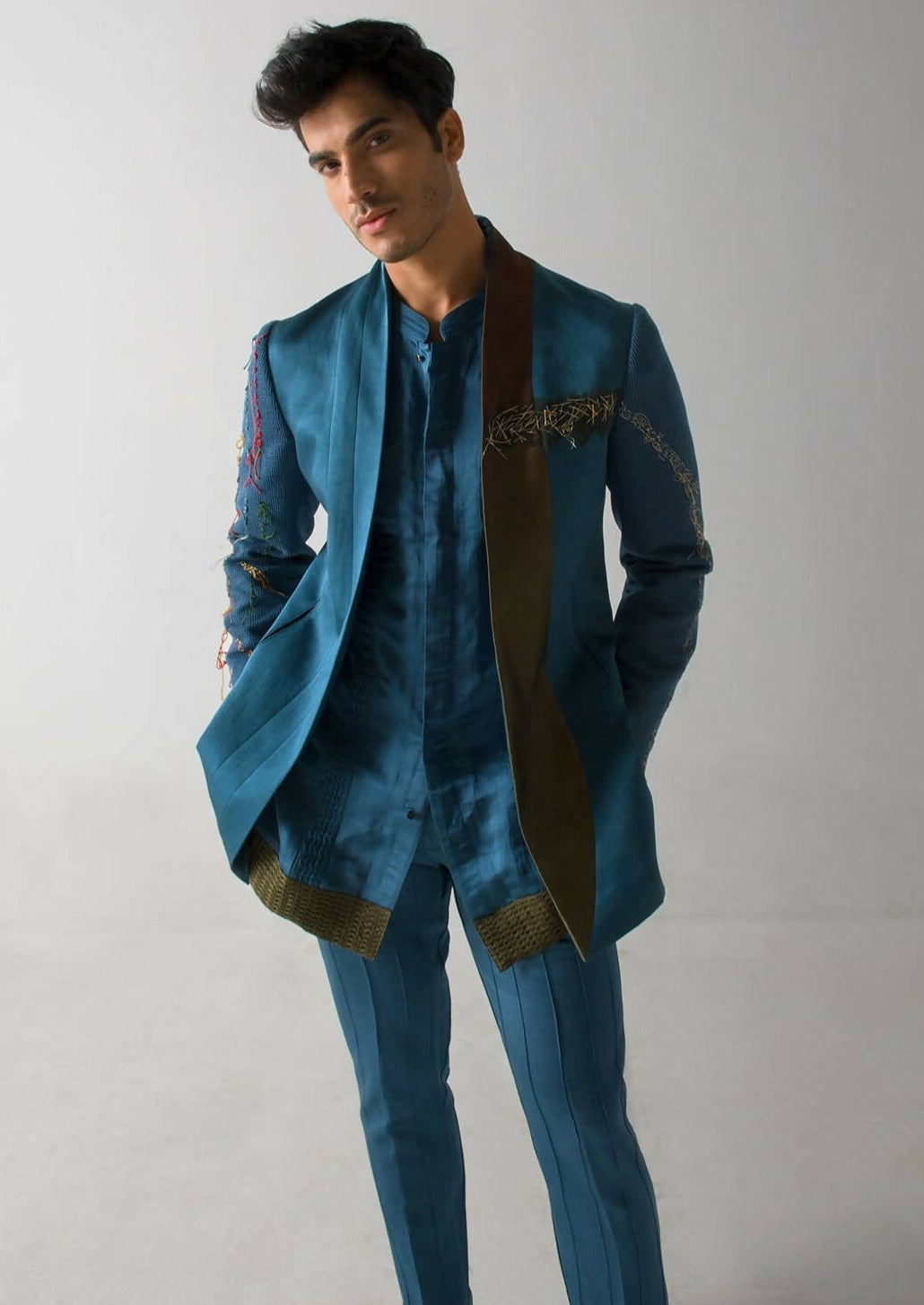 Teal Guitar Blazer Set