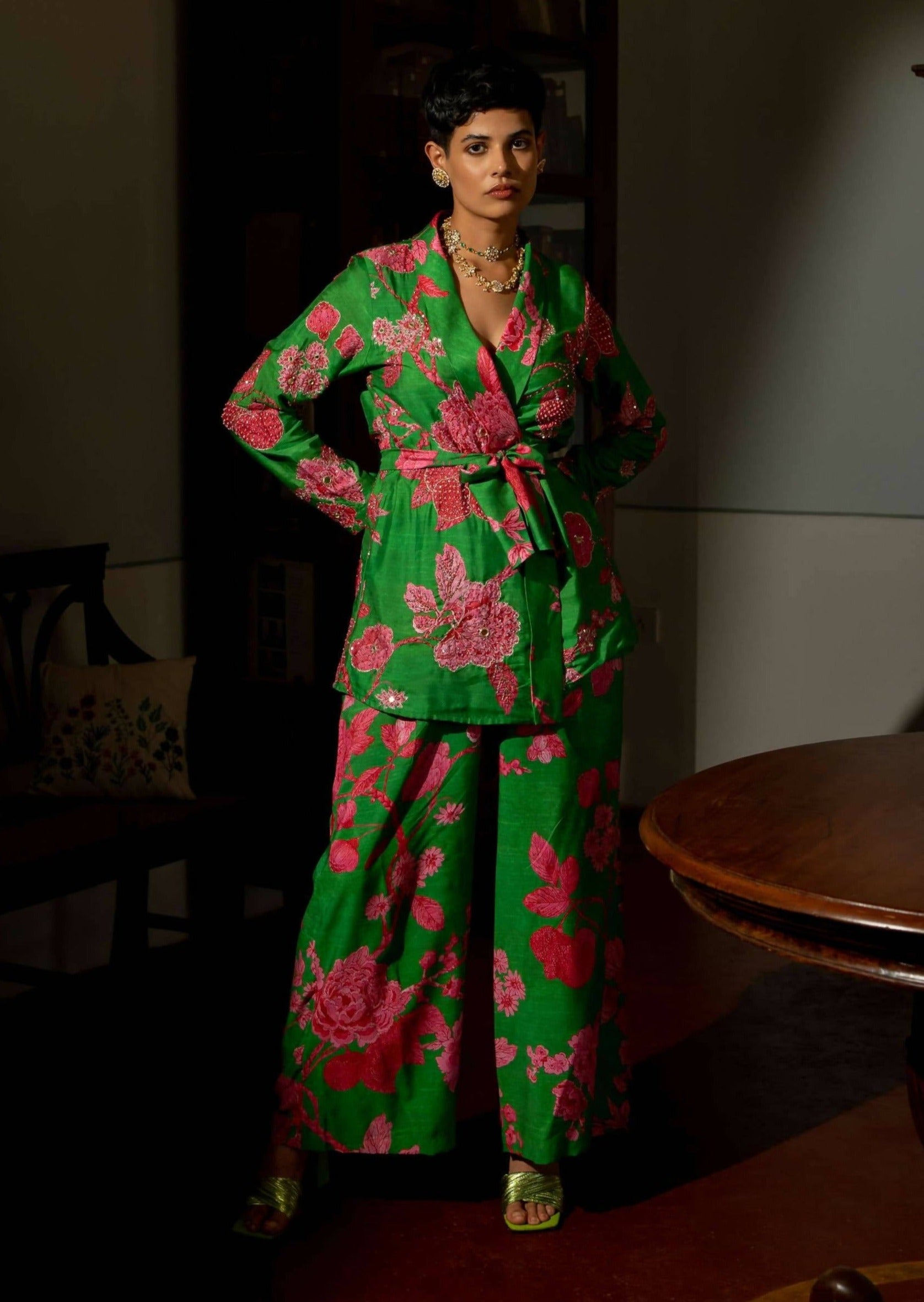 Full Blooming Floral Blazer Set