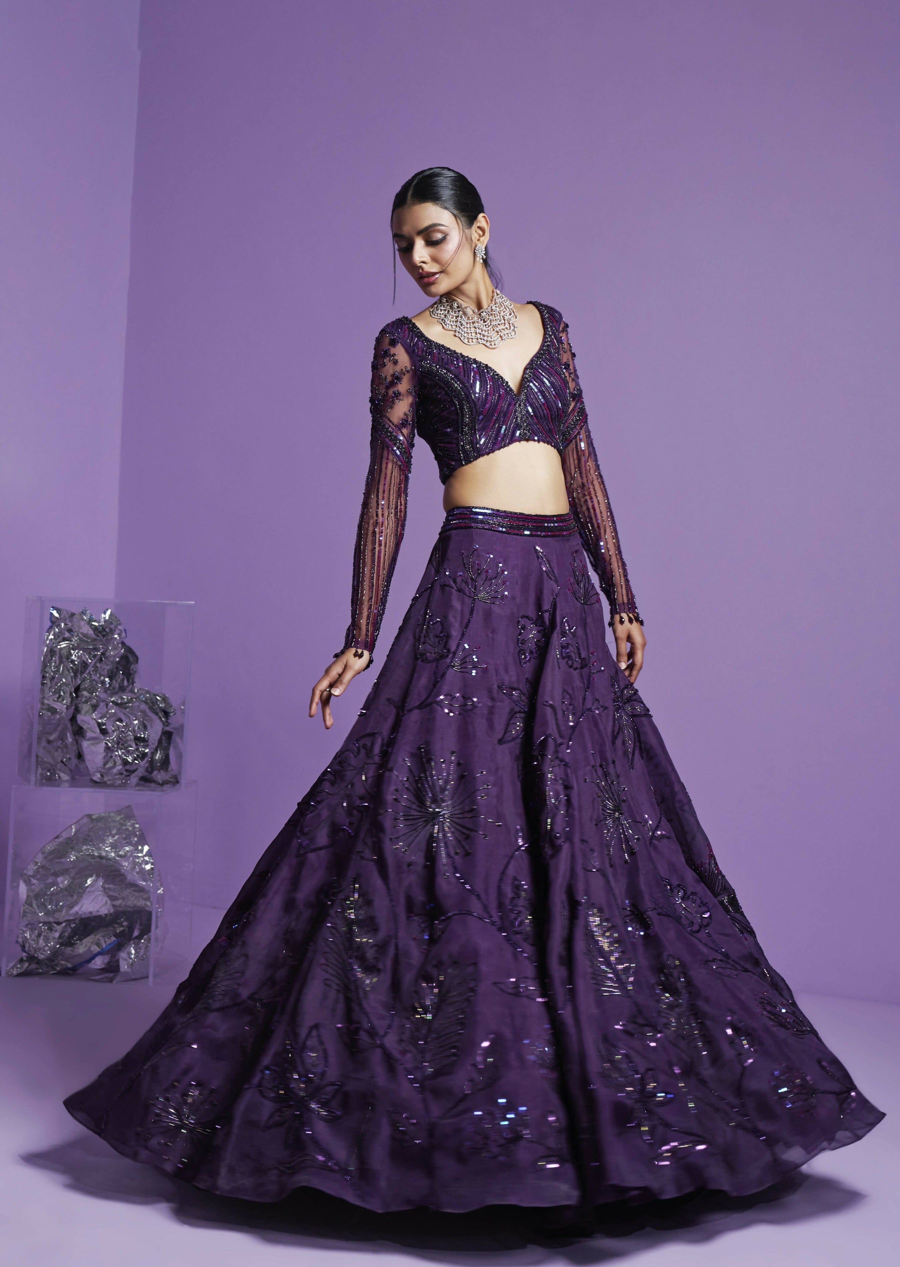 Stellar Purple Lehenga Set