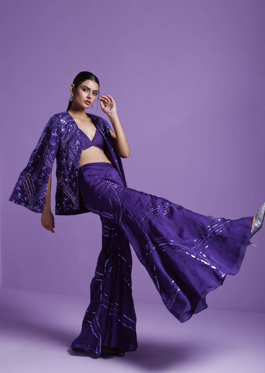 Striking Purple Jacket & Pant Set