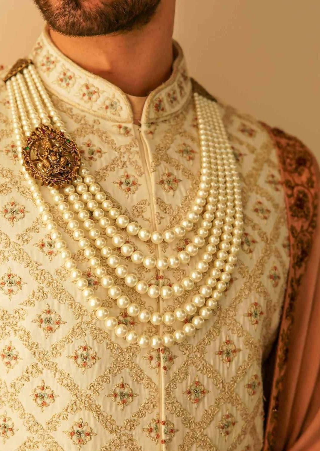 Ivory Tan Sherwani Set